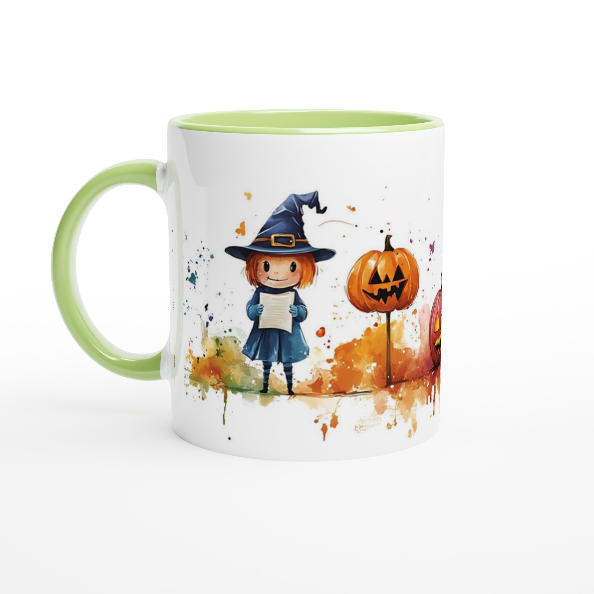 Förtrollande Halloween Vattenfärgsmugg – 11oz Keramisk Mugg med Lekfulla Monster & Pumpor 7 5facf610-1b44-43f1-a902-e7d765371345