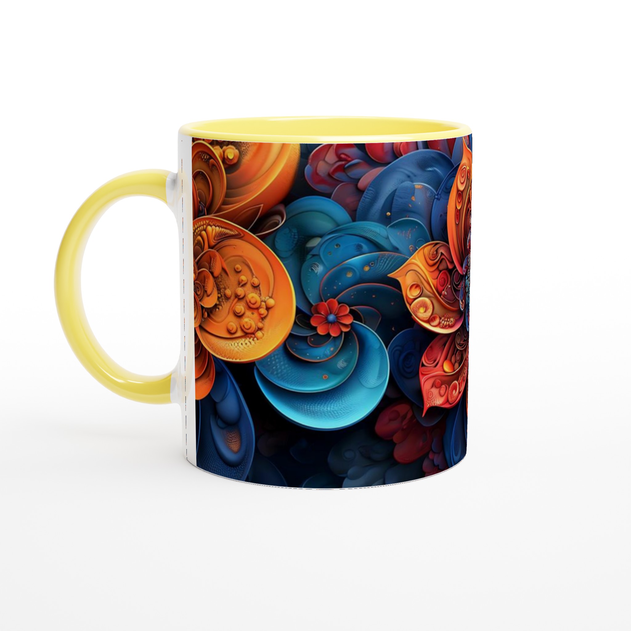 Abstrakt Blomstermugg: Levande Keramik i ditt Val av Färg – 11 oz 3 5fe80a75-1dd7-4ca4-9fd8-a09caef11200