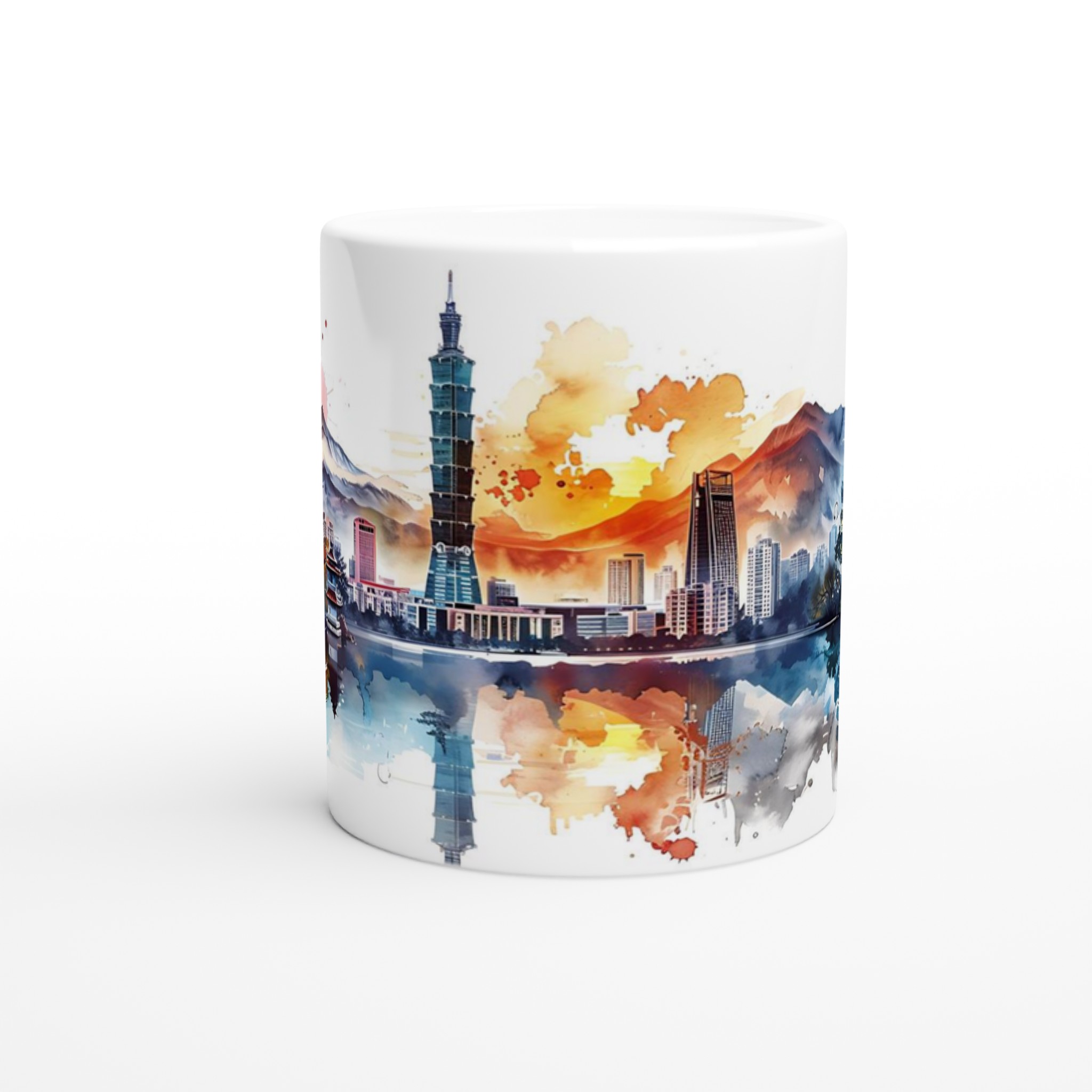Taipei Watercolour Cityscape Mugg – 11 oz premium keramikmugg i ditt val av 7 färger 8 5ffa975b-d11c-4f9b-b43d-de0be17cf479