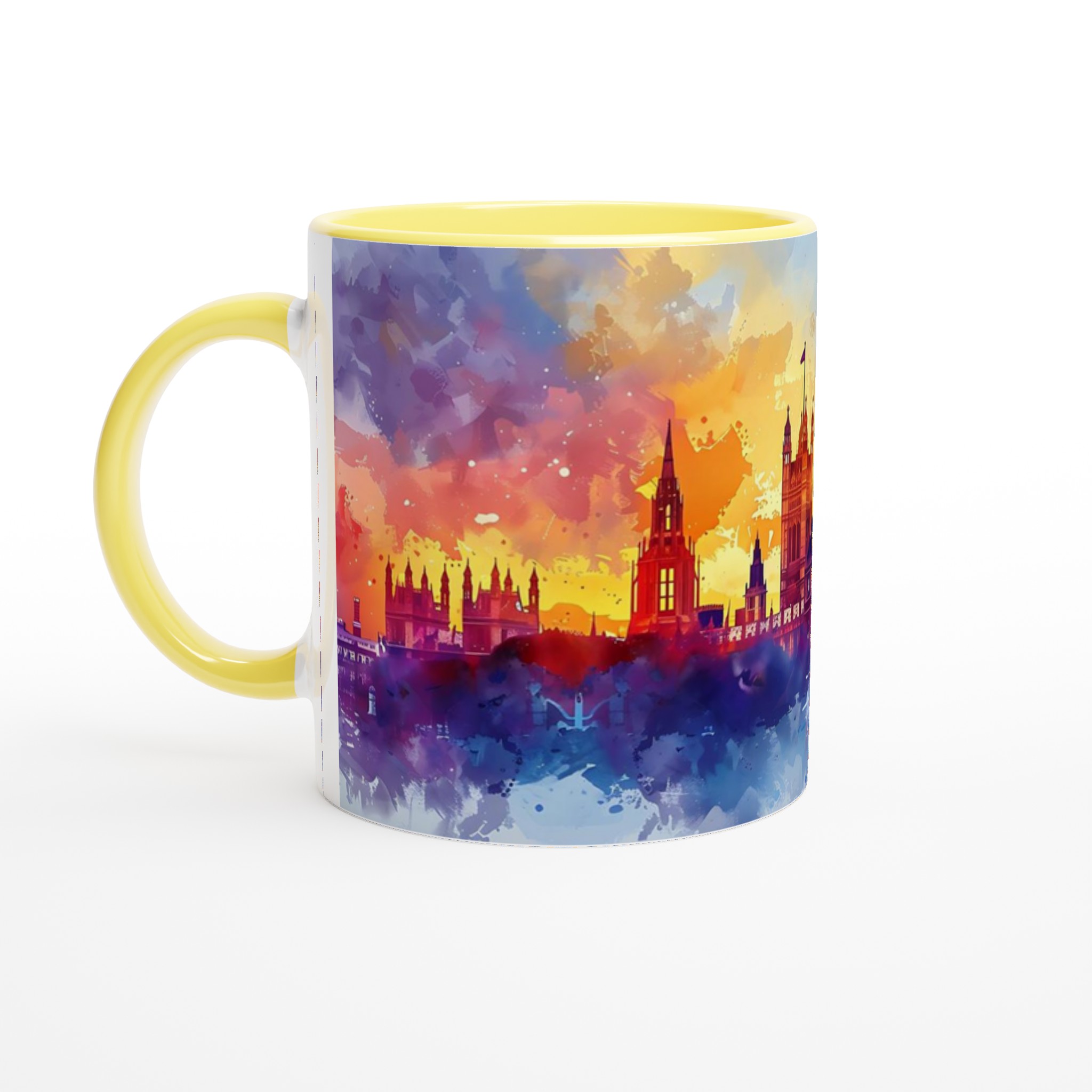 London Watercolor Skyline 11oz Keramisk Mugg - Välj bland flera livfulla färger 3 601762f9-fcdf-4ce3-a1ff-2f4f39d46a72