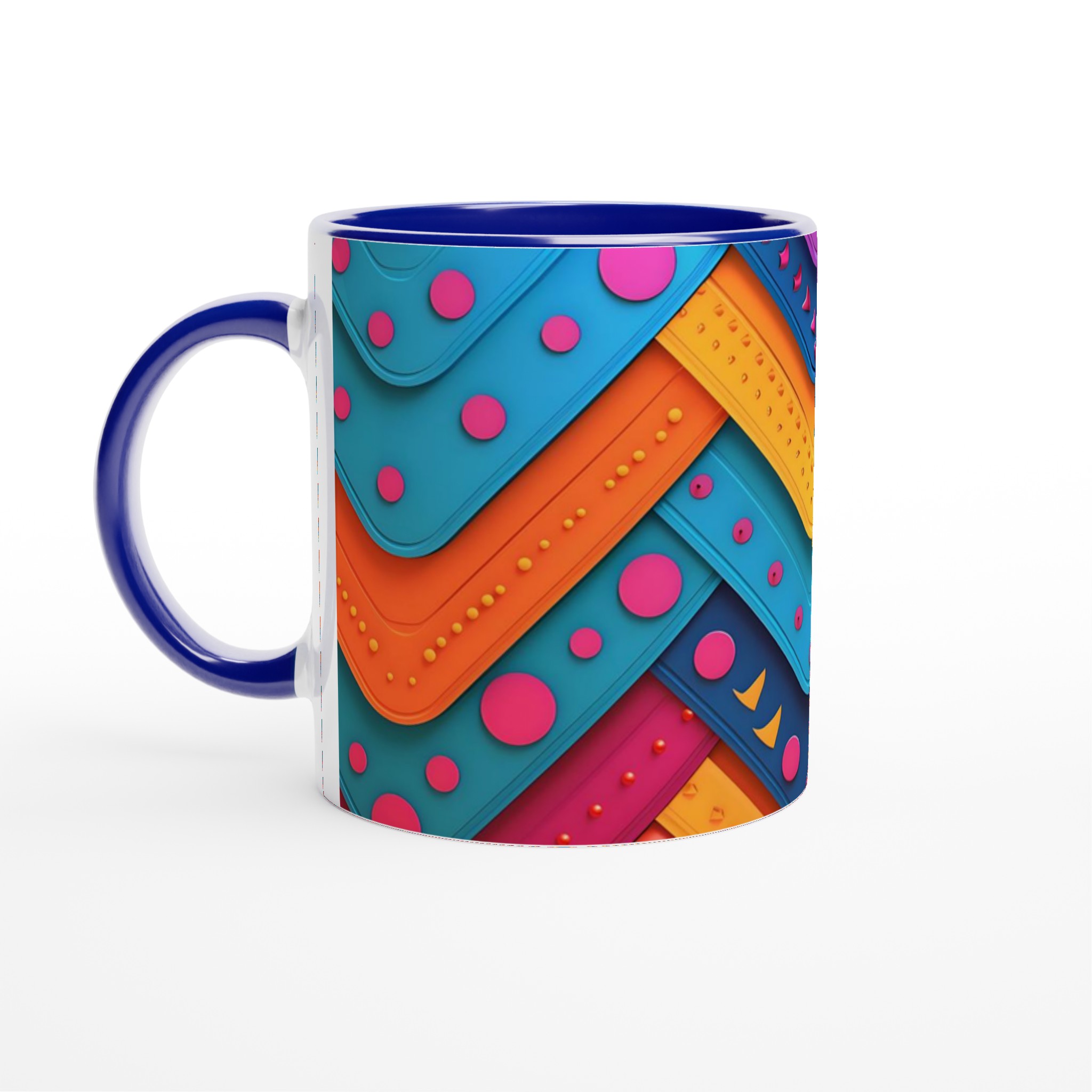 Mönstrad 11oz Keramisk Mugg - Livfulla Färgblock & Lekfull Design i Flera Färger 2 6018bcb2-cb14-4b36-b817-d3d28c412fa4