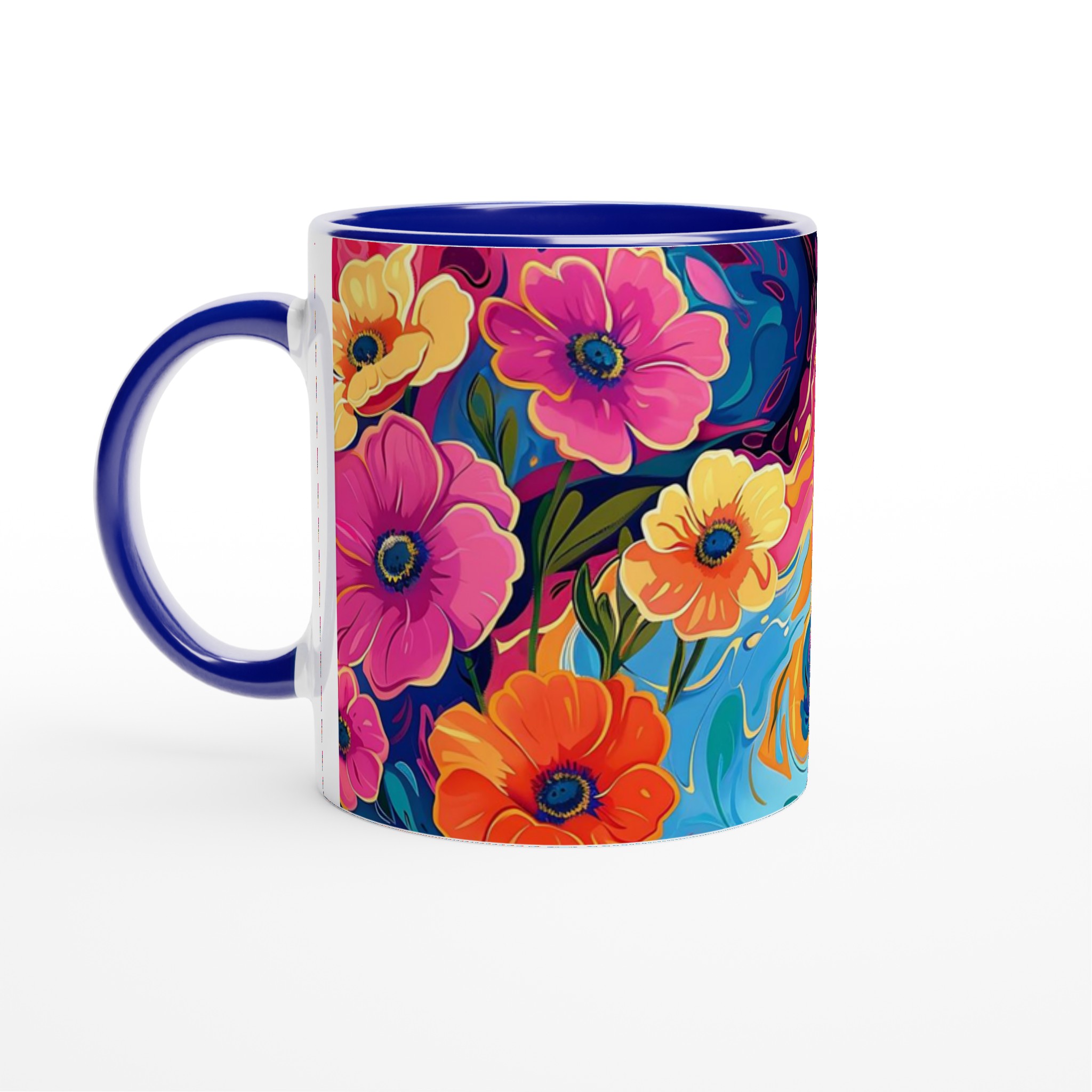 Abstrakt Blomsterprakt Mugg - Färgexplosion för Kaffe & Te i Flera Keramiska Nyanser 2 601fd5b6-c618-4860-8012-c3ea688f2bf4
