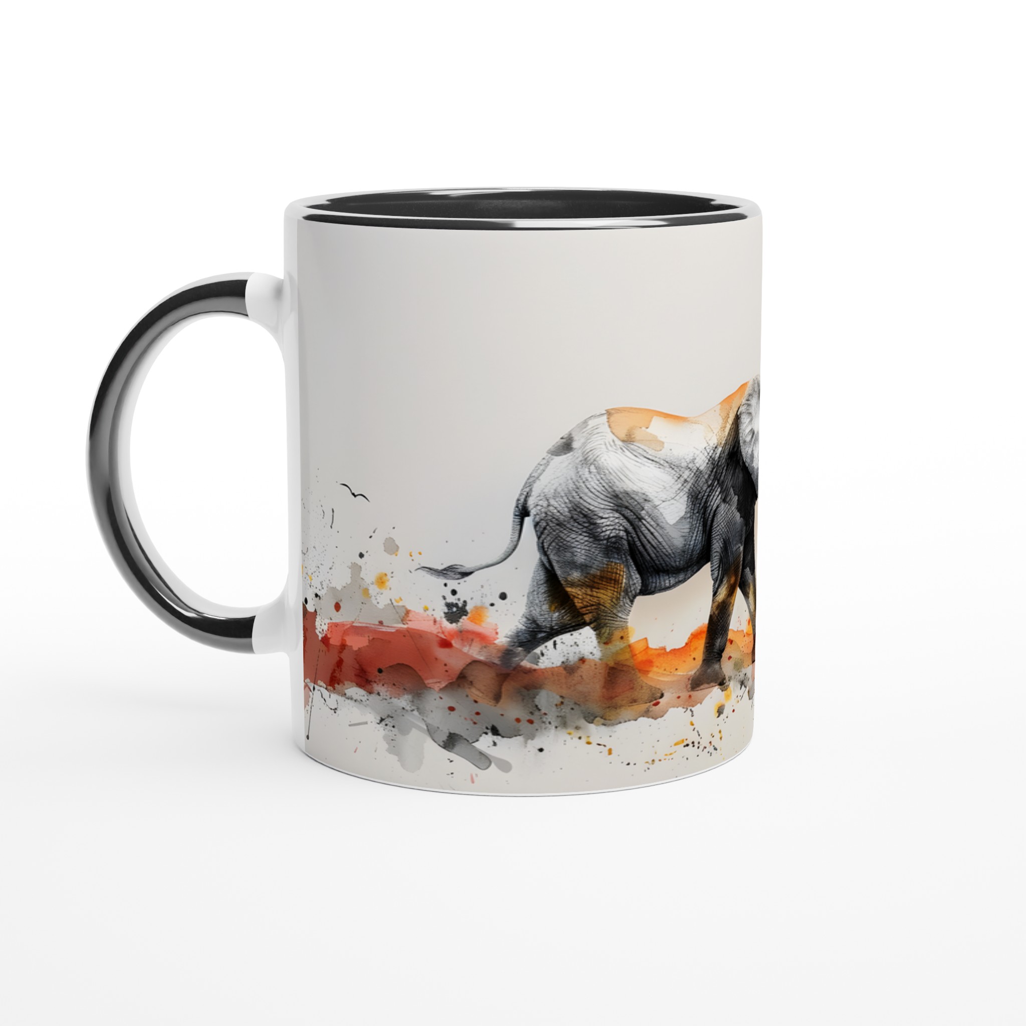 Abstrakt Solnedgång Elefant Mugg – 11oz Keramisk Mugg i Valfri Färg 4 60343842-0a8d-4e84-87f9-53aed7fecaf9