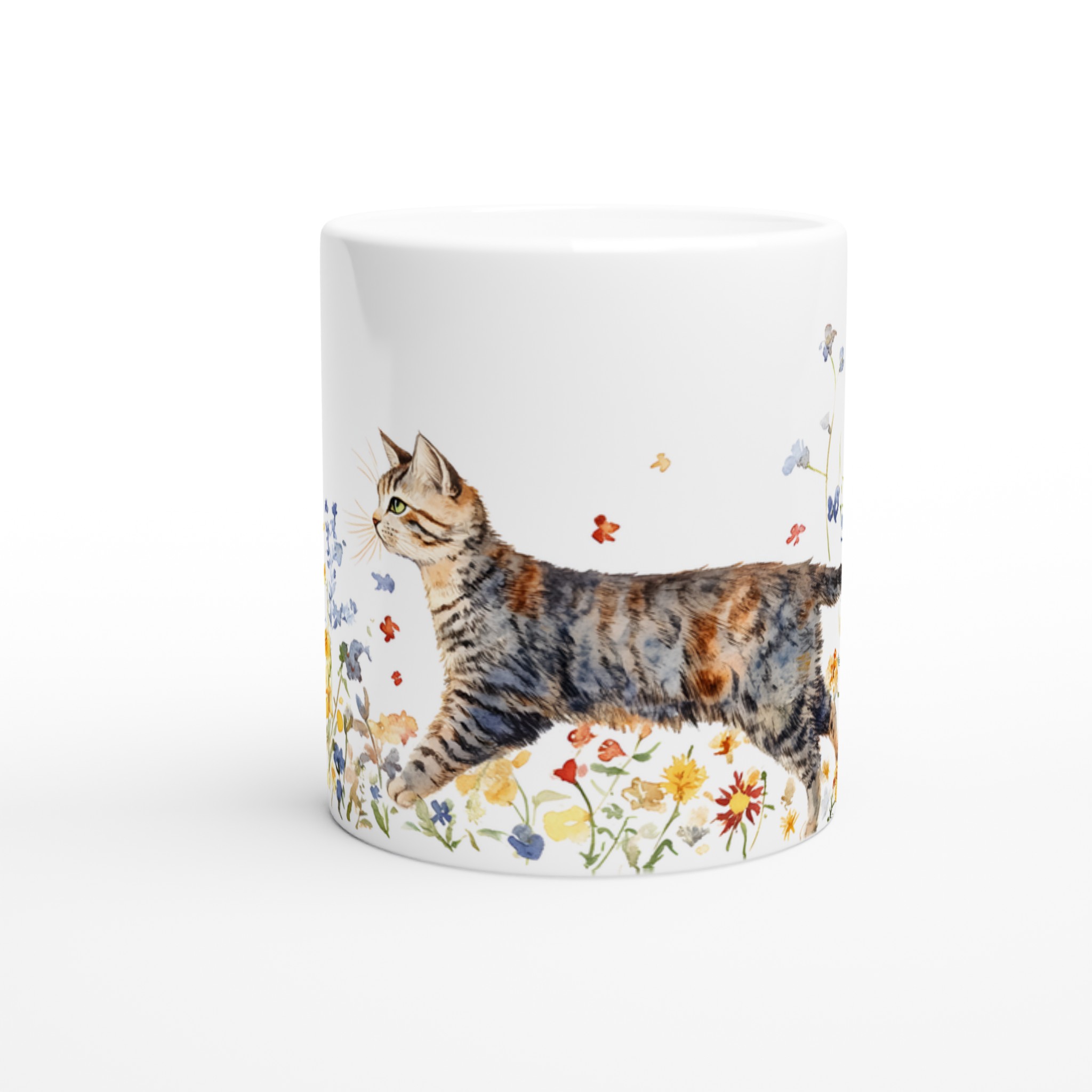 Katt bland Vårblommor – Akvarellmugg, 11oz Keramik 8 6034cb0d-d8ed-452a-96c2-91b380608a2f