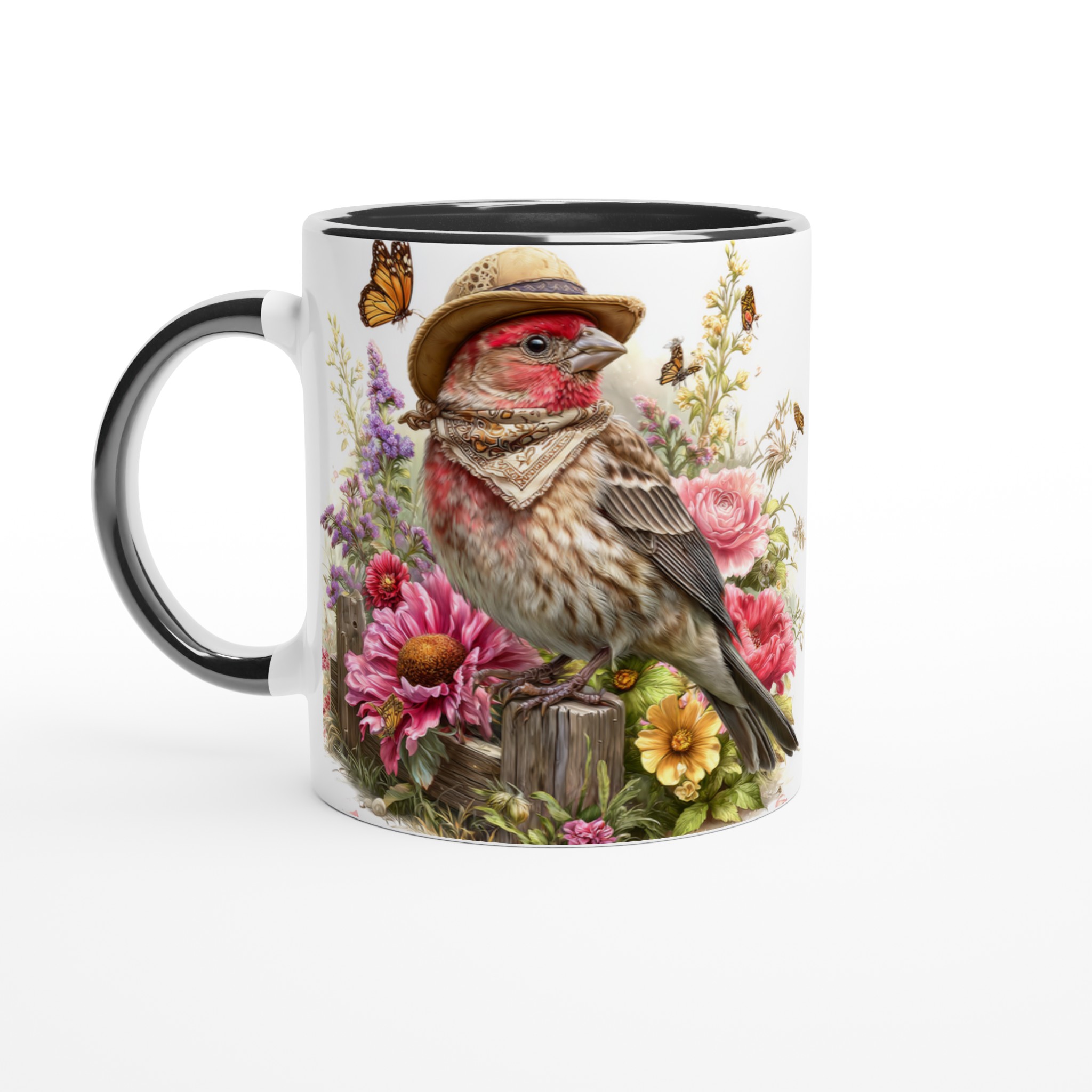 Charmig 11oz keramisk mugg med fågel i hatt – välj din favoritfärg! 4 6079db51-2ad6-49fe-a52f-a8b210e0388a