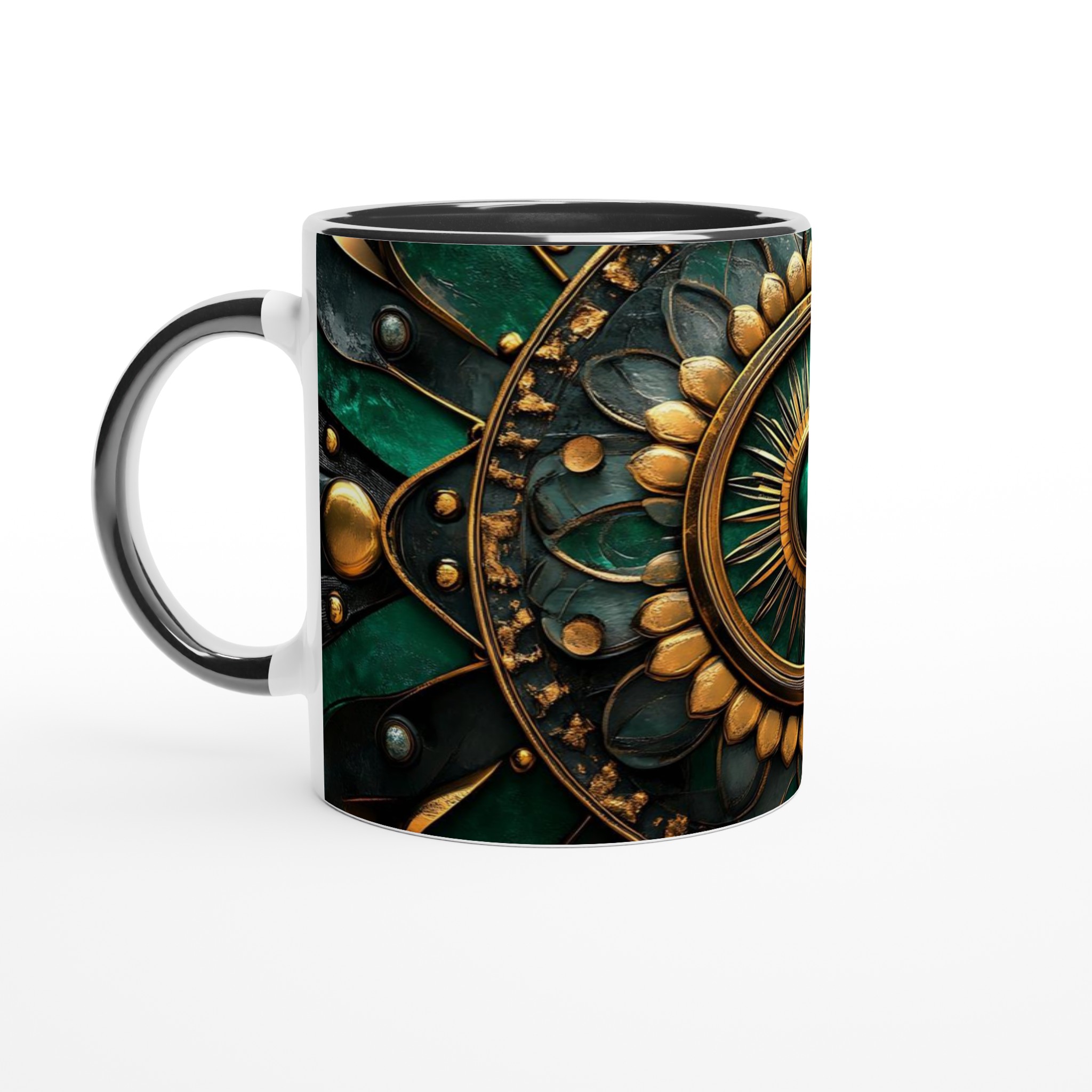 Mångfärgad 11oz Keramisk Mugg: Konstnärlig Design i Guld & Smyckesgrönt – Välj Din Favoritfärg! 4 607f327f-9afd-4424-9bf1-5ef7388273e9