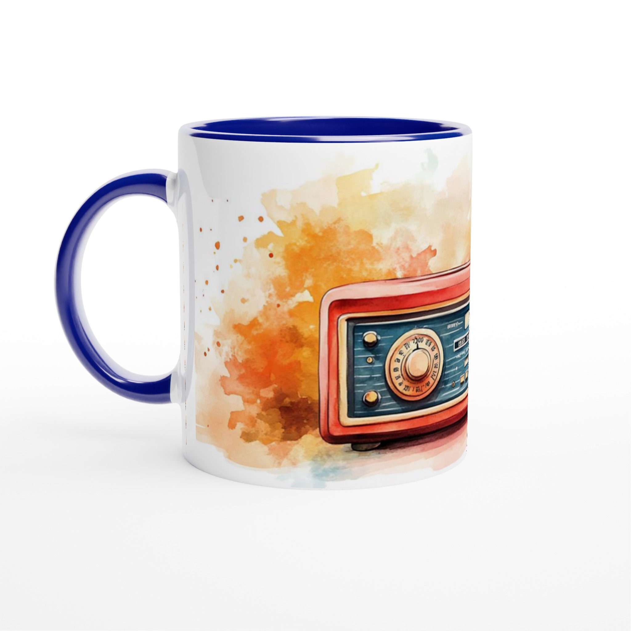 Retro Radiomugg – Inspirerad av Vintage Akvarellkonst i Varma Toner 2 6098125c-b474-4ce3-af38-c6452ff0f395