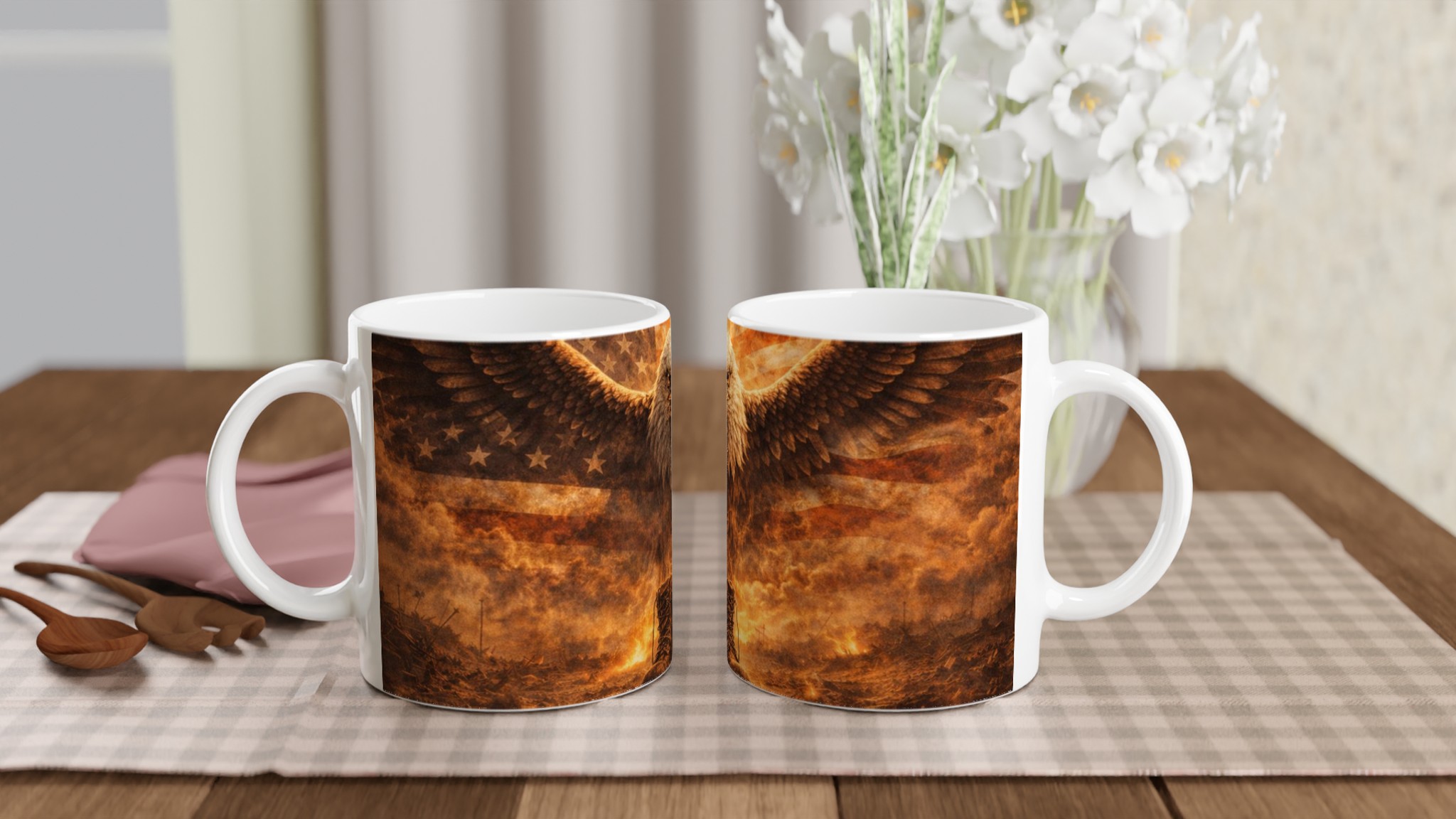 Vit 11oz keramisk mugg med majestätisk örn och patriotisk elddesign – välj bland färgstarka keramiska nyanser 10 60bf3ace-cde1-49a7-b138-21fb72460ac1