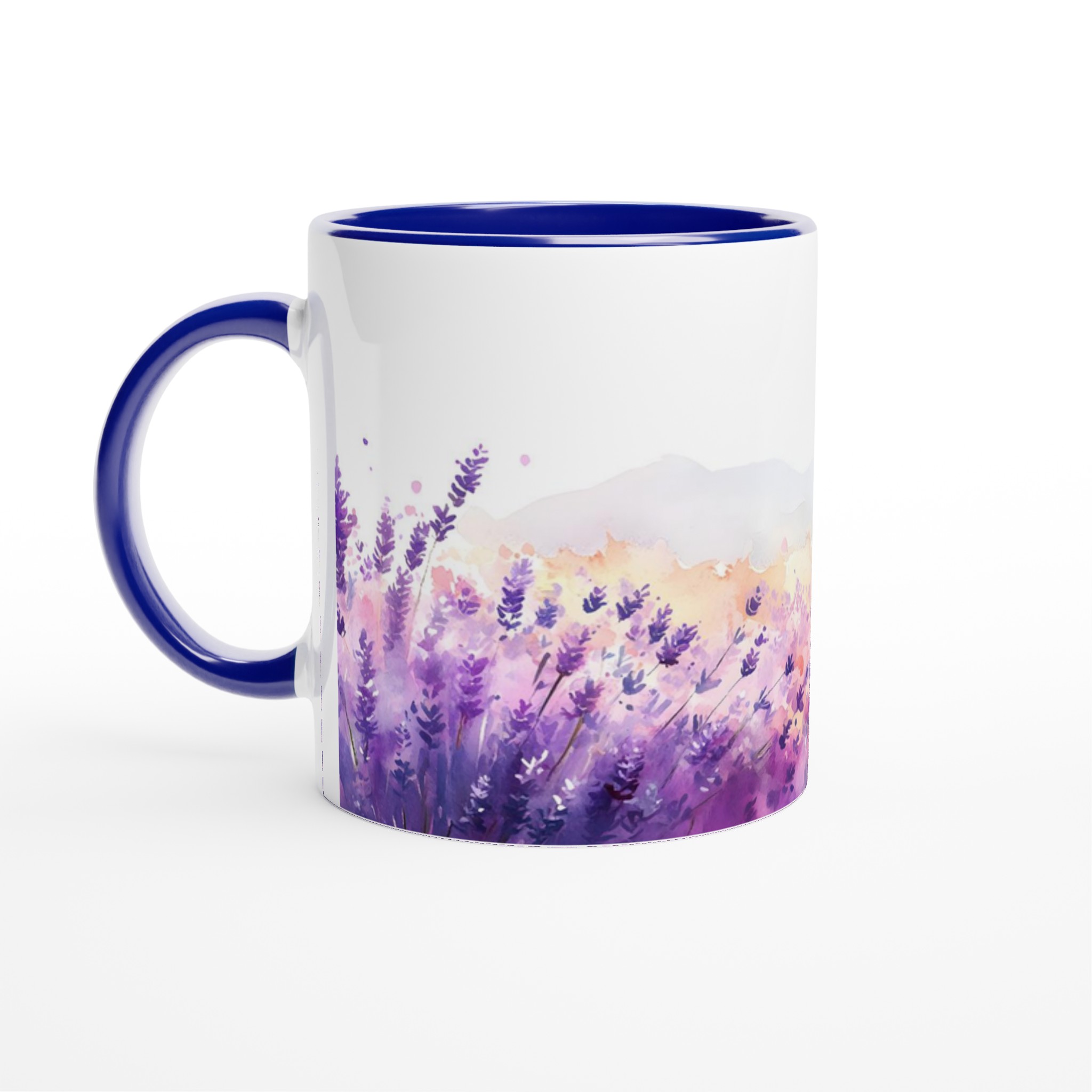 Lavendelfält Akvarellmugg – 11 oz Keramisk Mugg i Valfri Färgpalett 2 60c23867-3a27-477c-9fa1-85f9695120af