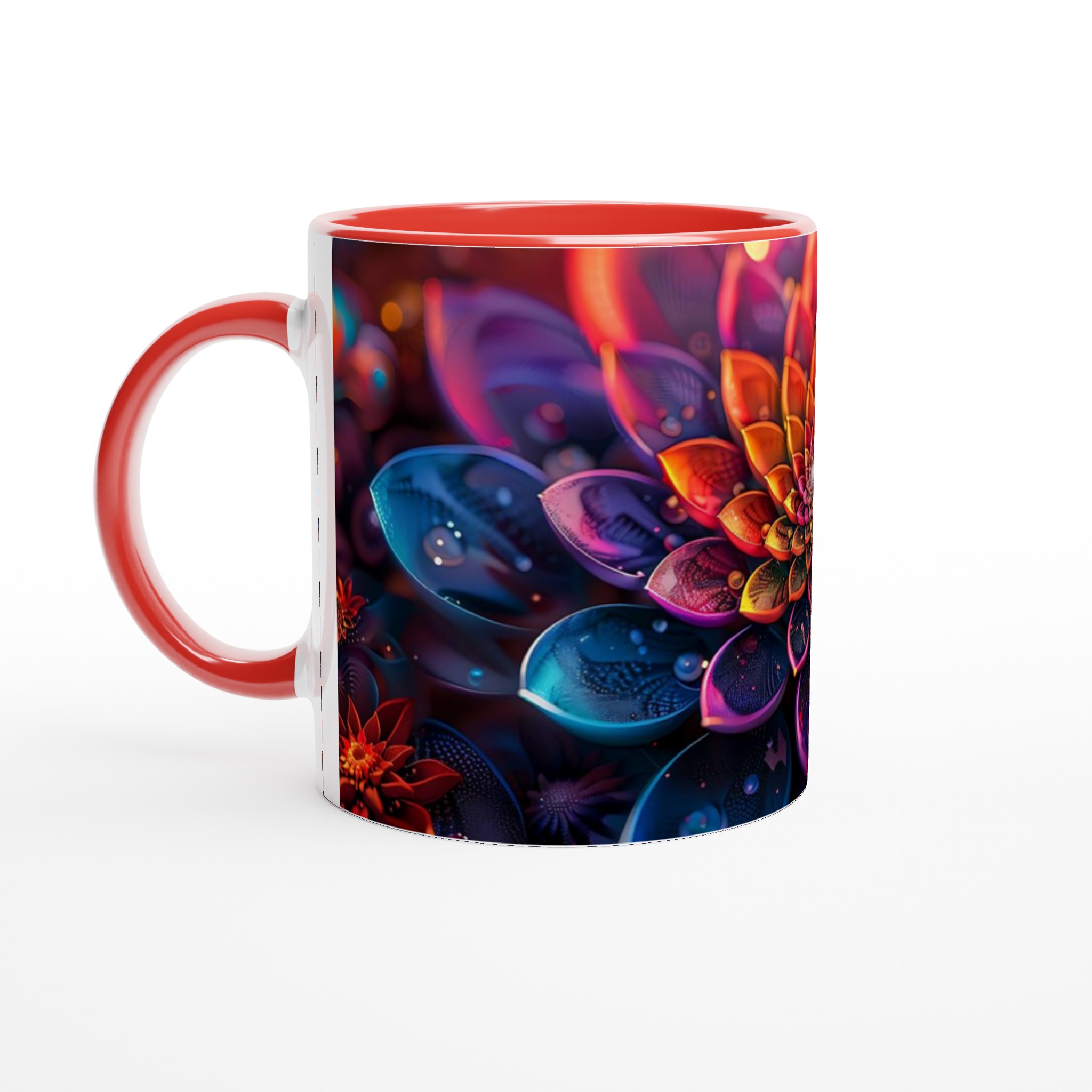 Kosmisk Lotusblomma 11oz Keramisk Mugg – Konstnärligt Tryck för En Färgsprakande Kaffestund 5 60f768ed-344d-40ef-b484-d29e80cd334c