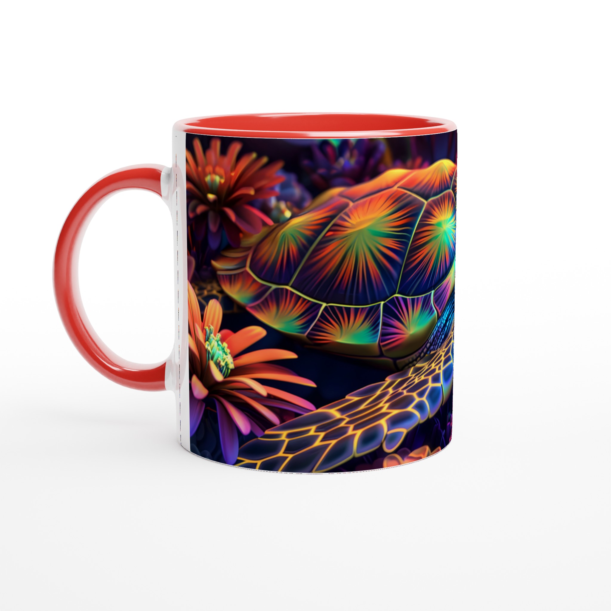 Neon Havssköldpadda 11oz Keramisk Mugg – Konstfullt Tryck, Välj Din Färg! 5 60fef9d4-69a1-4695-a772-45e36d49d3eb