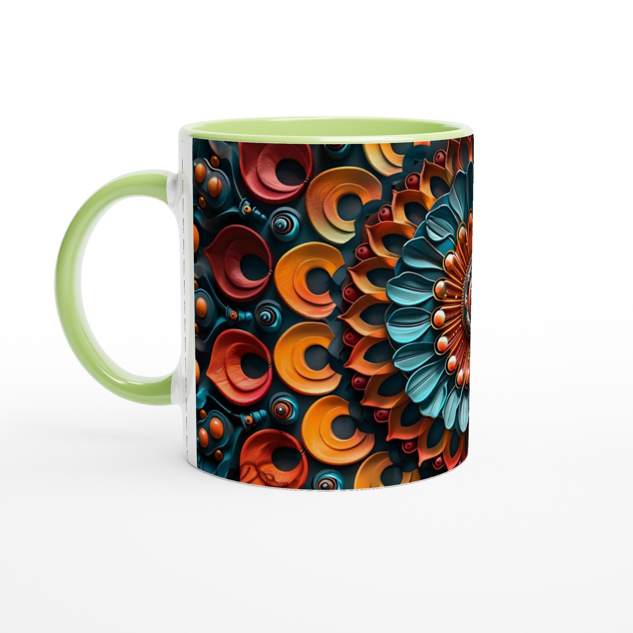 Vit 11oz keramisk mugg med levande färgexplosion i blått och orange – välj din perfekta kulör 7 6130514c-28c8-4c87-808d-7c57c6d846e7