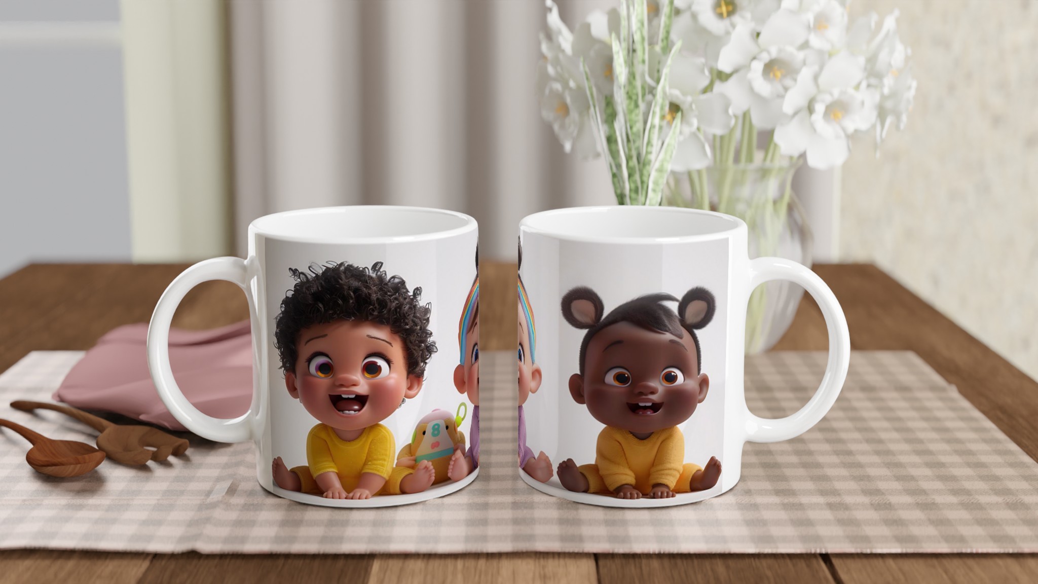 Söta Babyvänner 11oz Keramikmugg - Charmig & Hållbar för Vardagsglädje 10 6143caf1-5a4c-4569-87ff-23cbaaf752b8