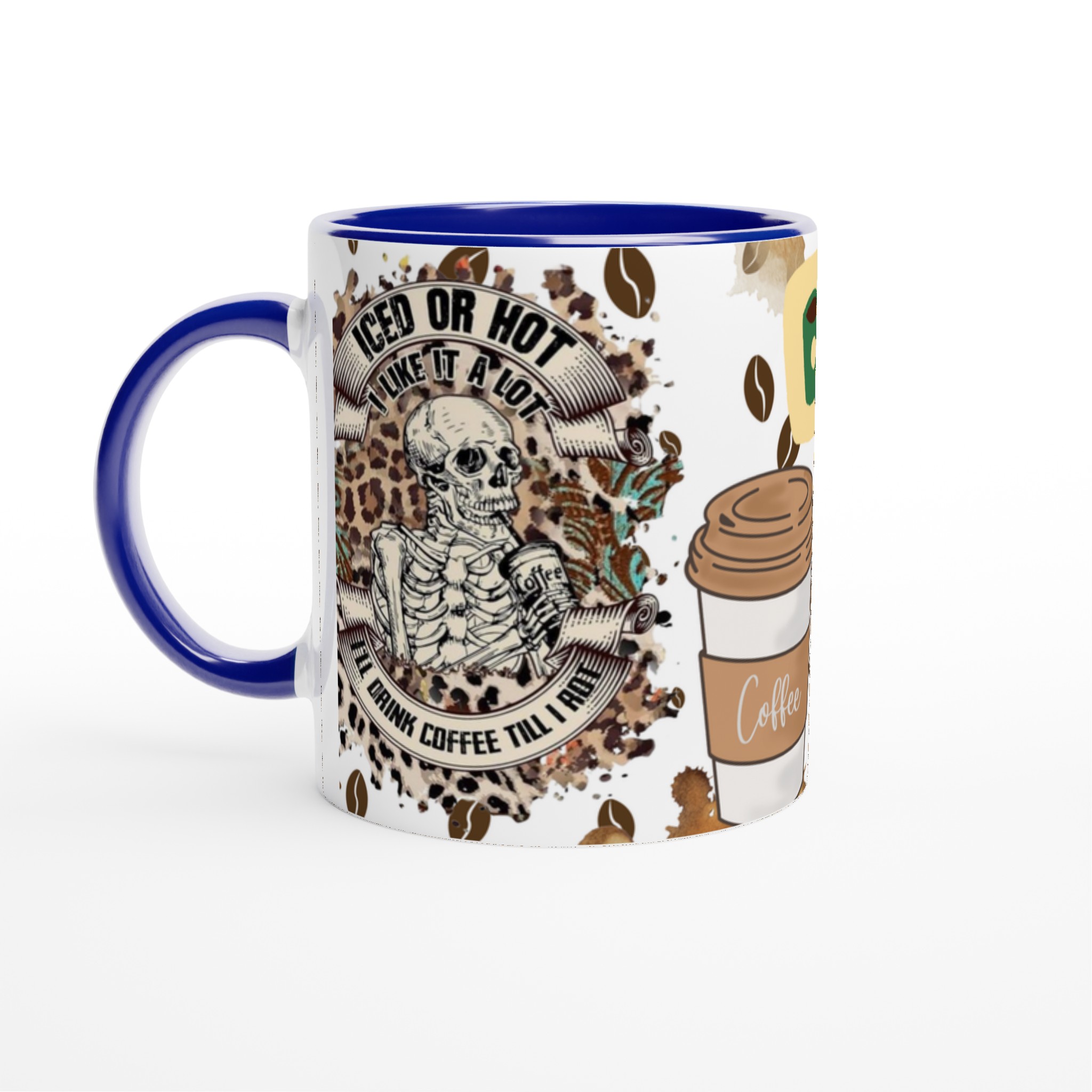 Vit 11oz keramikmugg med edgy kaffeskalle – välj din favoritfärg för att uttrycka din kaffeentusiasm 2 614eb3c2-a930-4393-9596-1b5dcafba81c