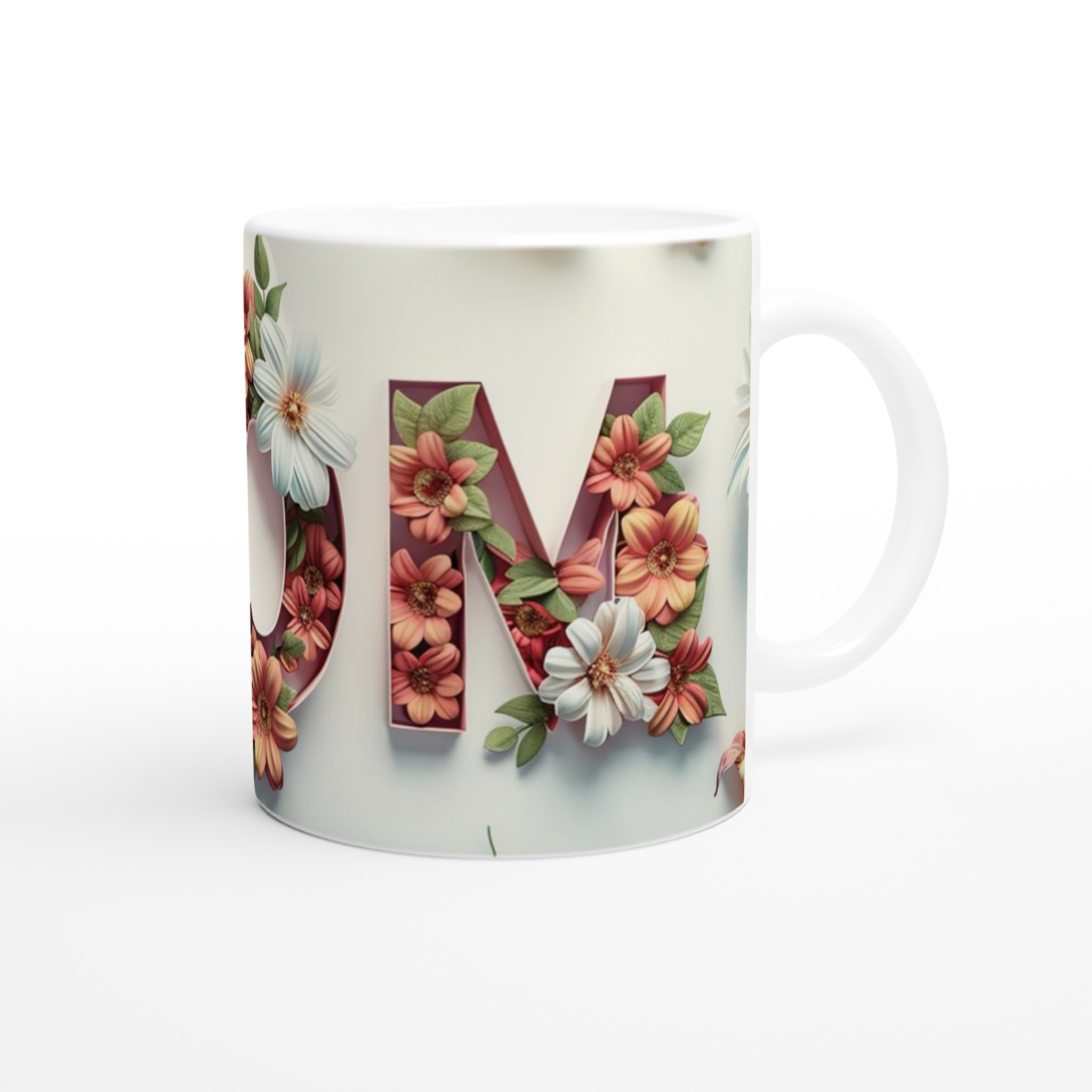 Vit 11oz keramisk mugg med blomstrande motiv – välj din perfekta färg 9 6179354d-45d5-4208-9a71-1cdb04b305b6