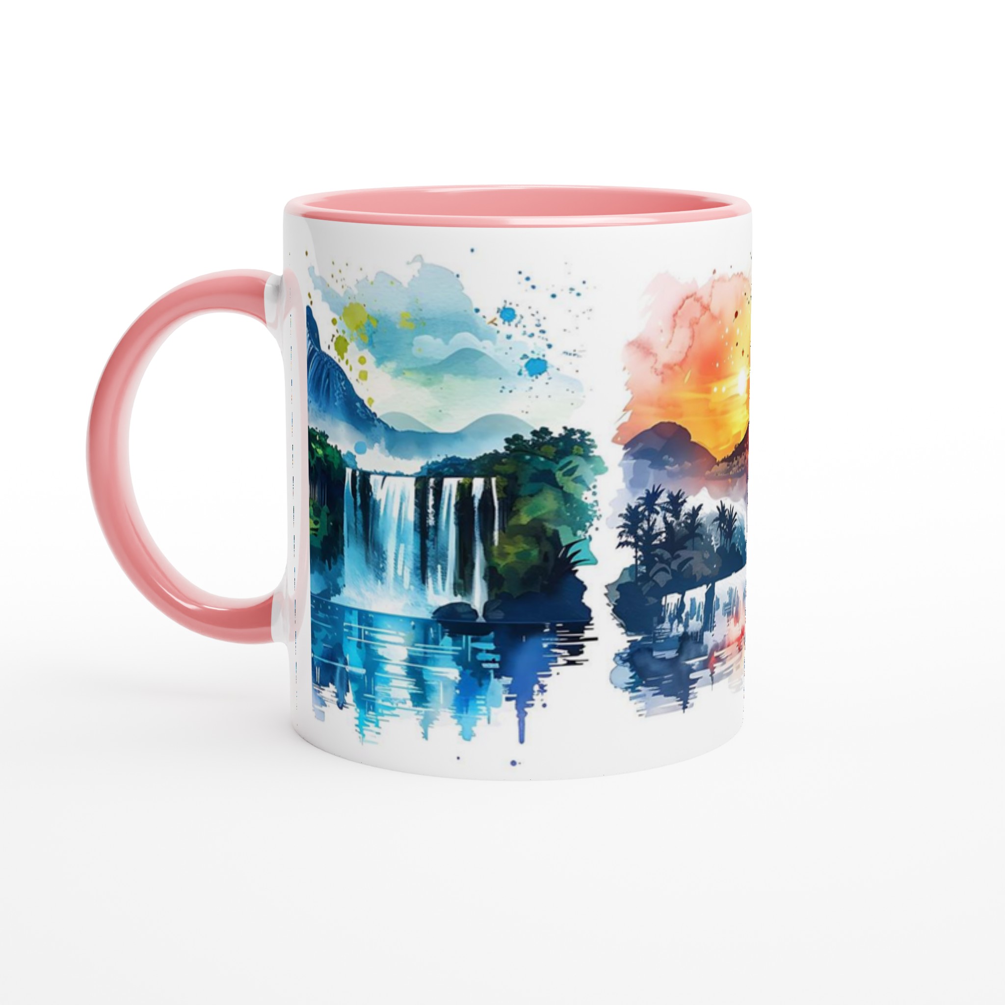 Akvarell Landskapsmugg – Levande Resemotiv i Vattenfärg, 11oz Keramikmugg i ditt val av 7 färger 6 61809ed3-6c13-4686-b03e-0897f128f98f