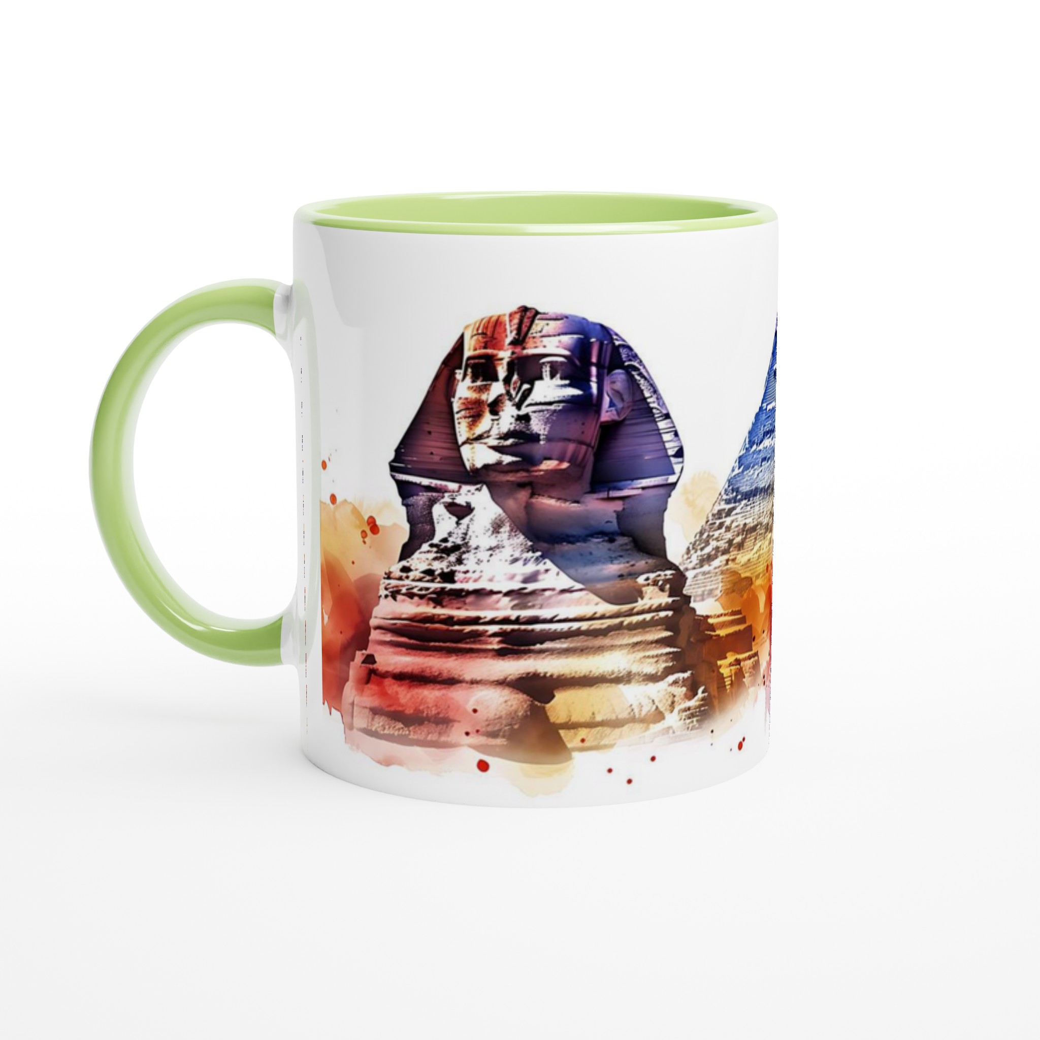 Egyptisk Akvarell Mugg - Sphinx & Pyramid Design i Levande Färgstänk 7 618ee780-d5d3-4d0b-af09-7e4a5d48bb17
