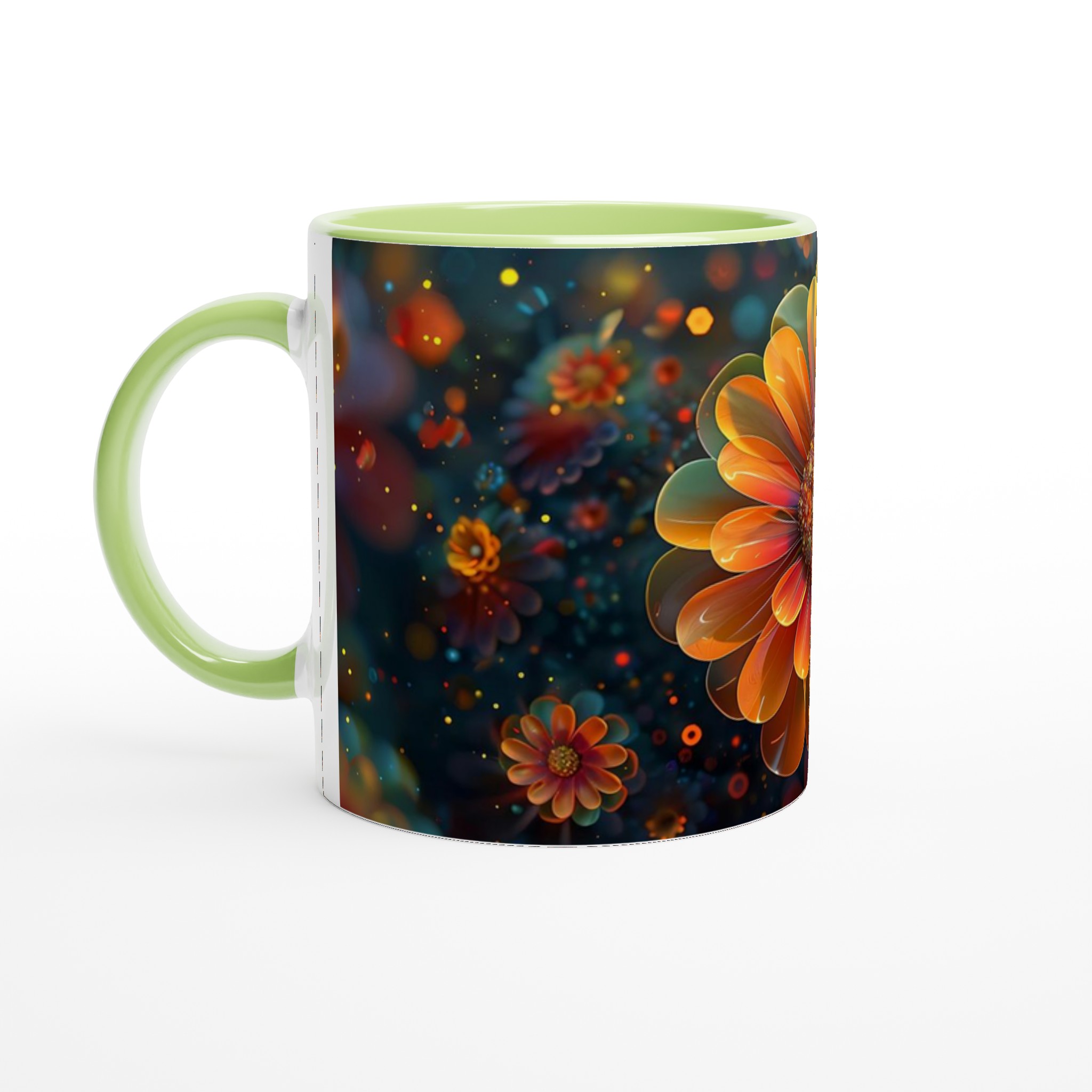Magisk Blomsterprakt 11oz Keramikmugg – Färgglad Skimmer och Levande Tryck 7 61937861-ccb9-4f61-8a99-ea971cca71eb