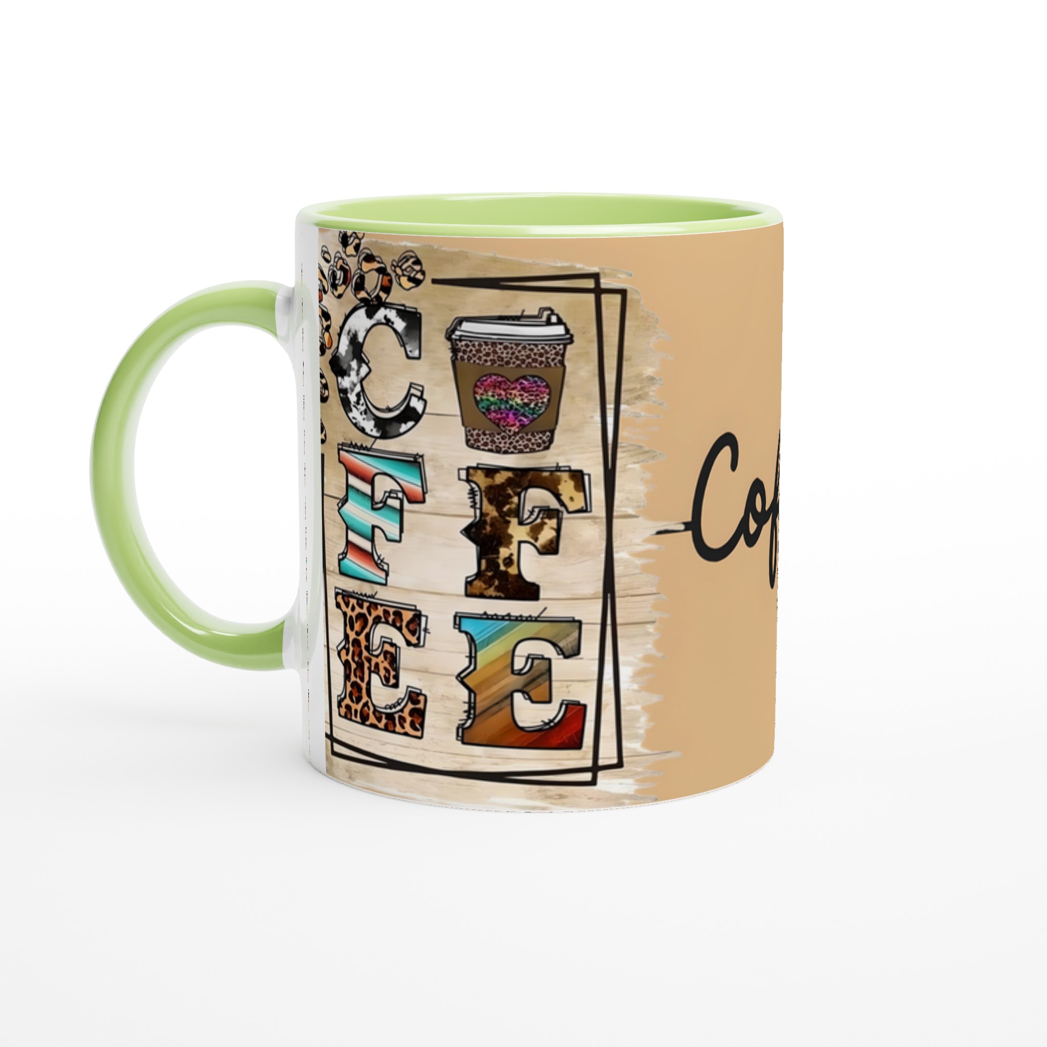 Färgstark 'COFFEE' Mugg – Leopardmönster & Rustik Charm i 11oz Keramik 7 61a293a4-5886-40dc-8be6-fec3e2f5df64