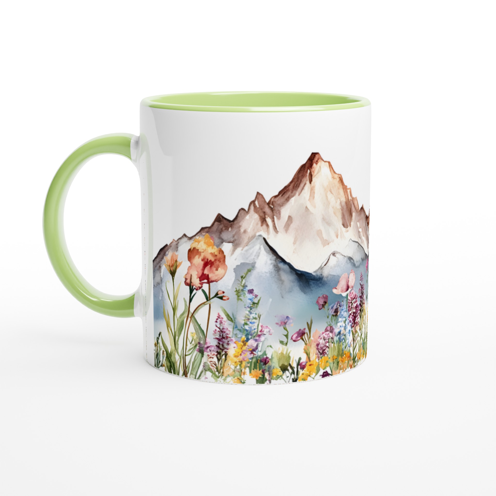 Akvarell Berg & Vildblommor Keramikmugg – Konstnärlig 11oz Kaffekopp i Flera Färger 7 62222357-3f1c-4c2b-9cac-c27bac71b67d