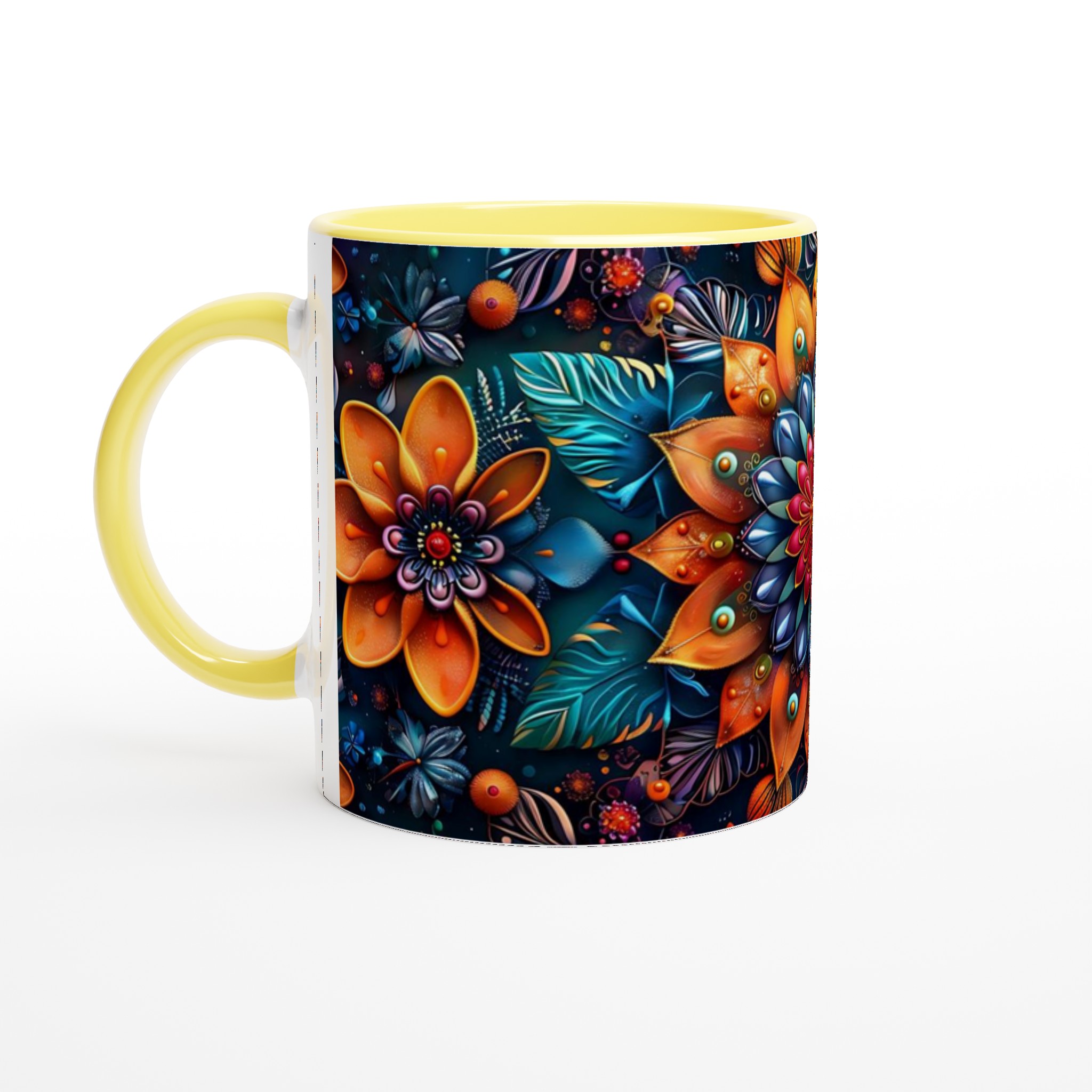 Mångfärgad abstrakt blommig keramikmugg – 11 oz premium kaffemugg i 7 livfulla färger 3 62381499-9110-481f-9f63-bee3c3f5e30e
