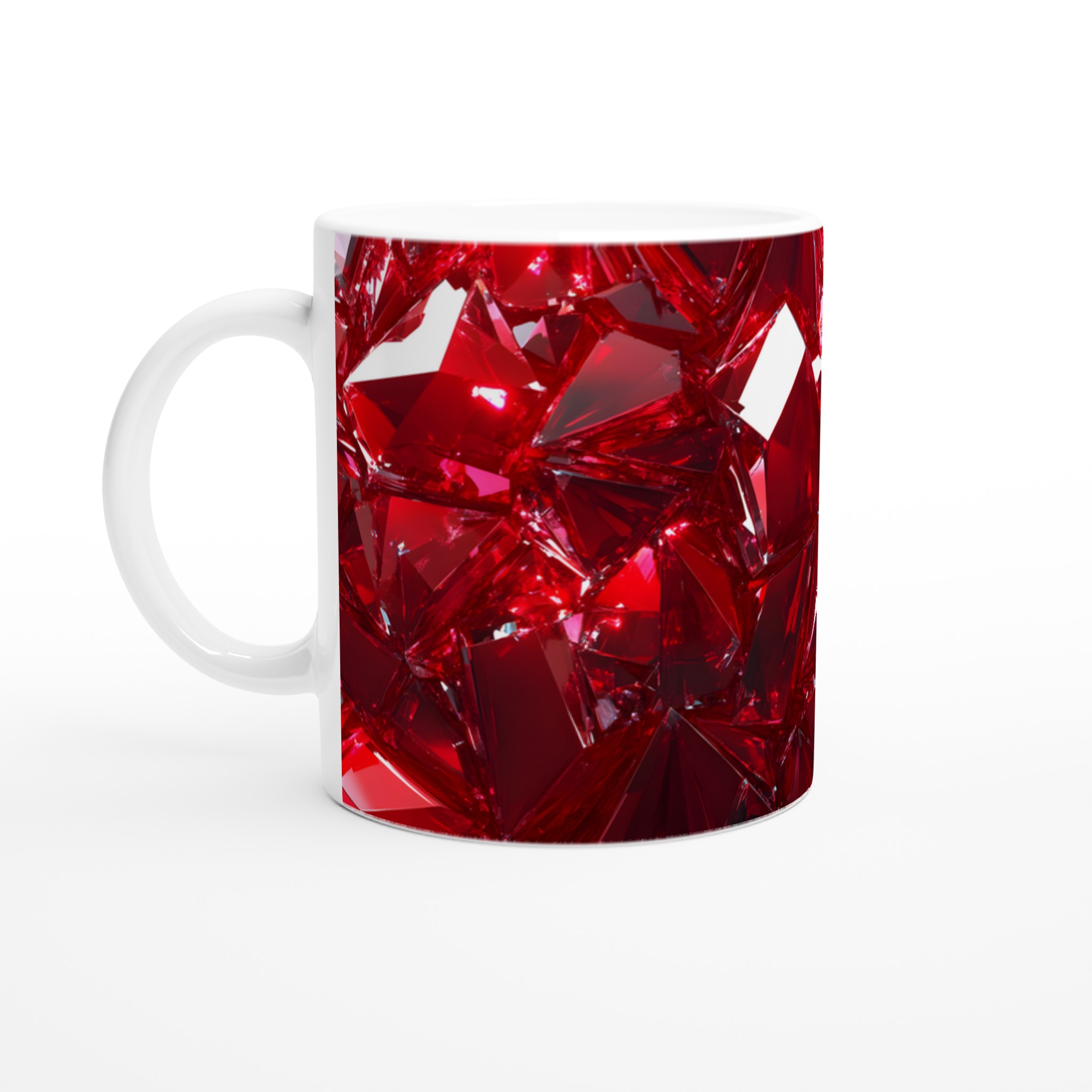 Rubinröd 11oz Keramisk Mugg – Geometrisk Kristall Design, Välj din Favoritfärg! 1 623fd286-166d-48ff-bbb8-ebc6142bfe63