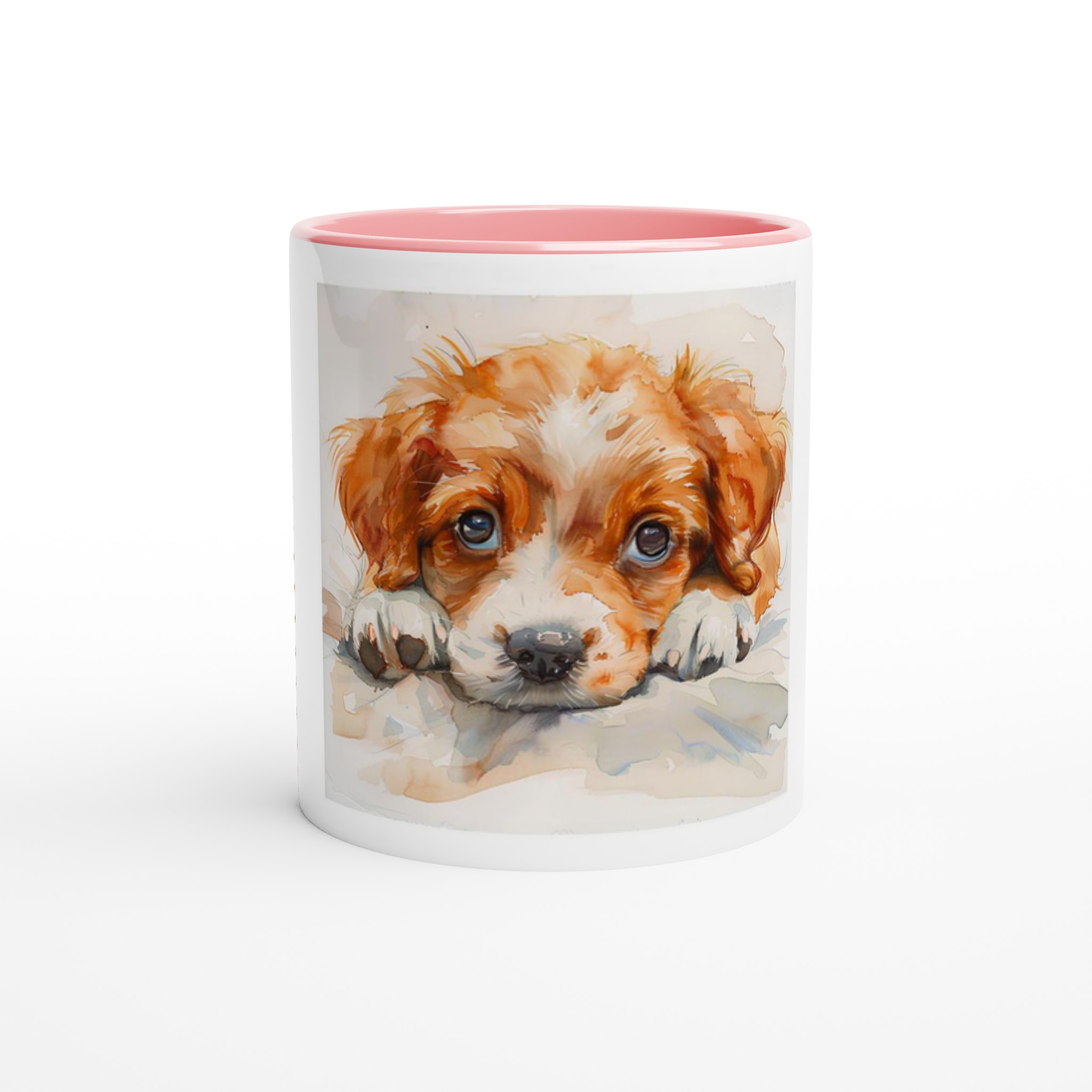 Vattenfärgsvalp 11oz Keramikmugg - Charmig Hunddesign i ditt val av sex levande nyanser 3 62581ae0-e1dd-4609-b064-e40c2688dce4