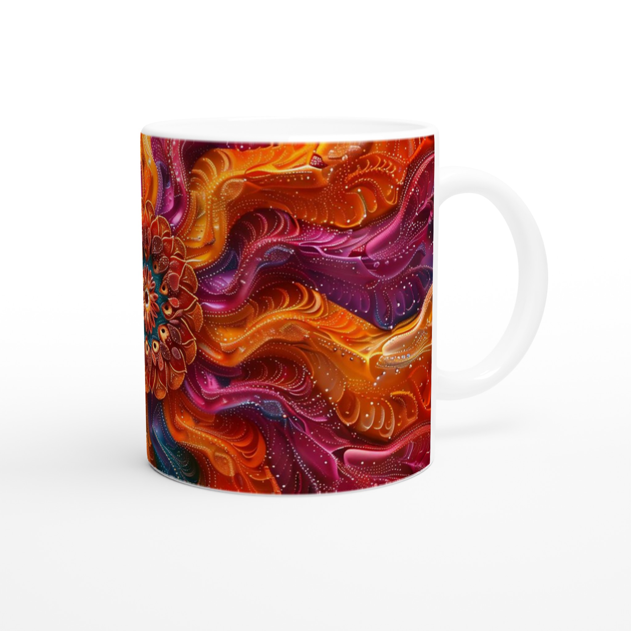 Abstrakt Mandala Keramikmugg - 11oz, Välj Bland Flera Levande Färger 9 6261cd80-10ad-4a30-8643-bfc3c0a8f1bc