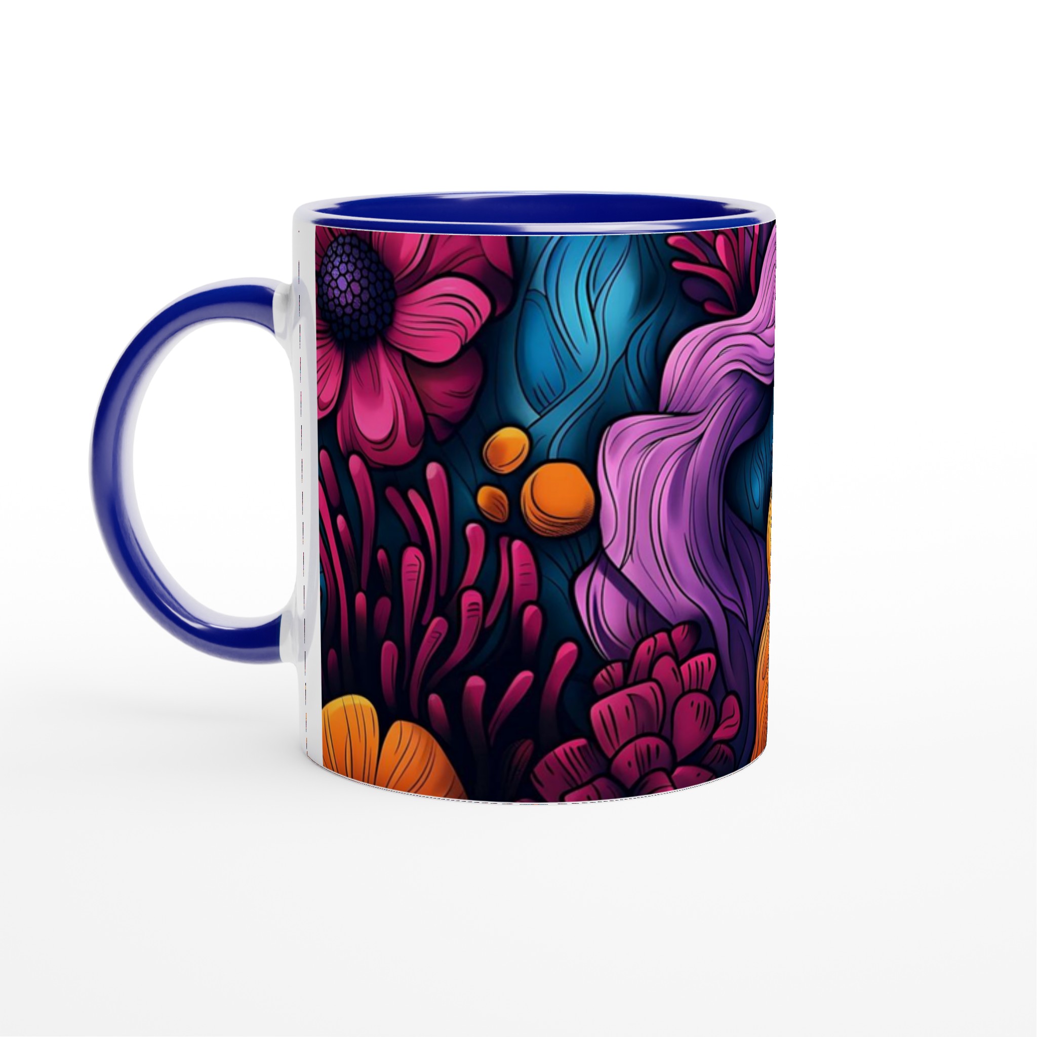 Abstrakt Blommig 11oz Keramikmugg – Din Kaffepaus, En Färgexplosion! 2 6284a749-bcf9-4b36-9161-b89c427c076c