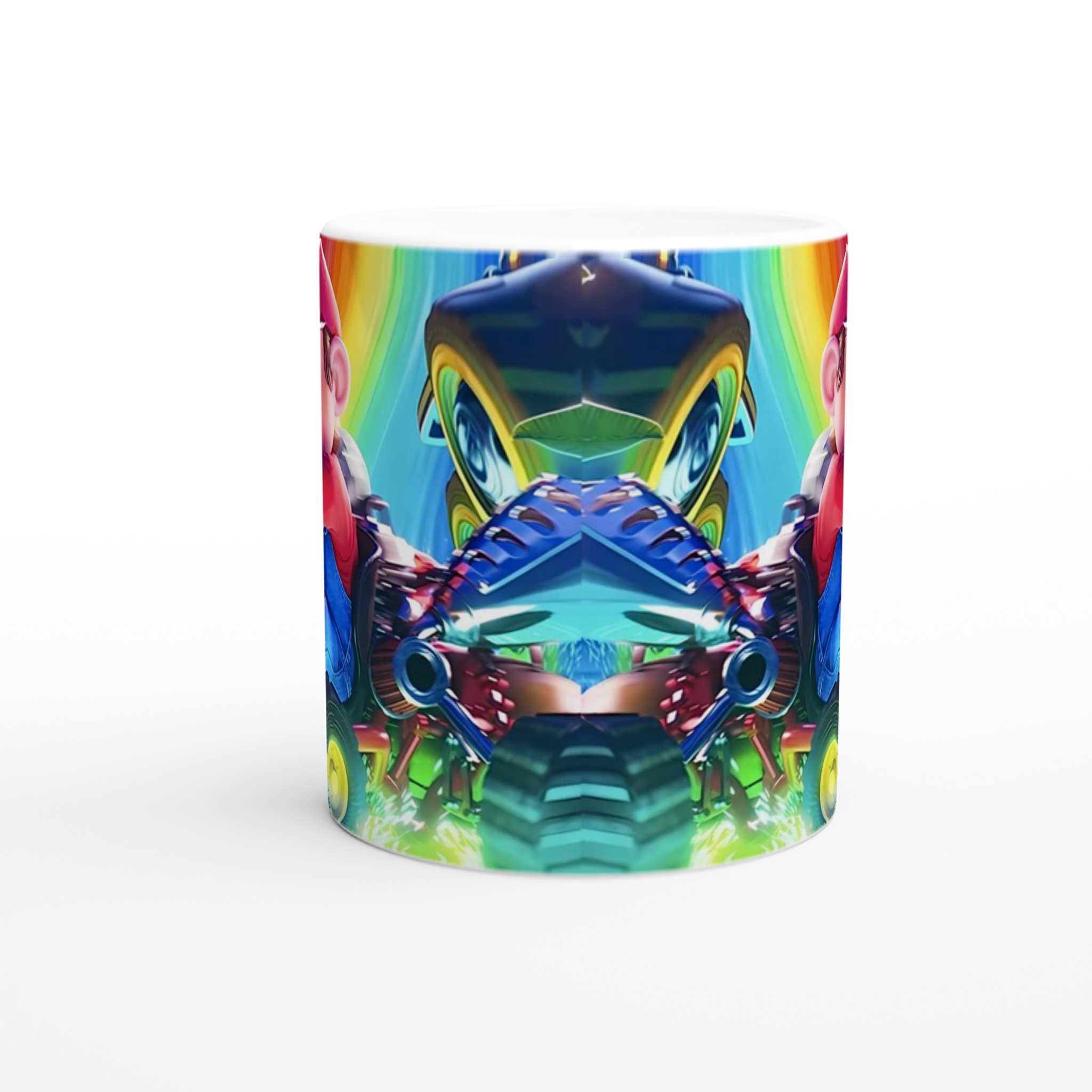 Vit 11oz keramisk mugg med inspirerande spelmotiv i regnbågens färger 8 62ae8427-7696-4226-980d-ce1392345386