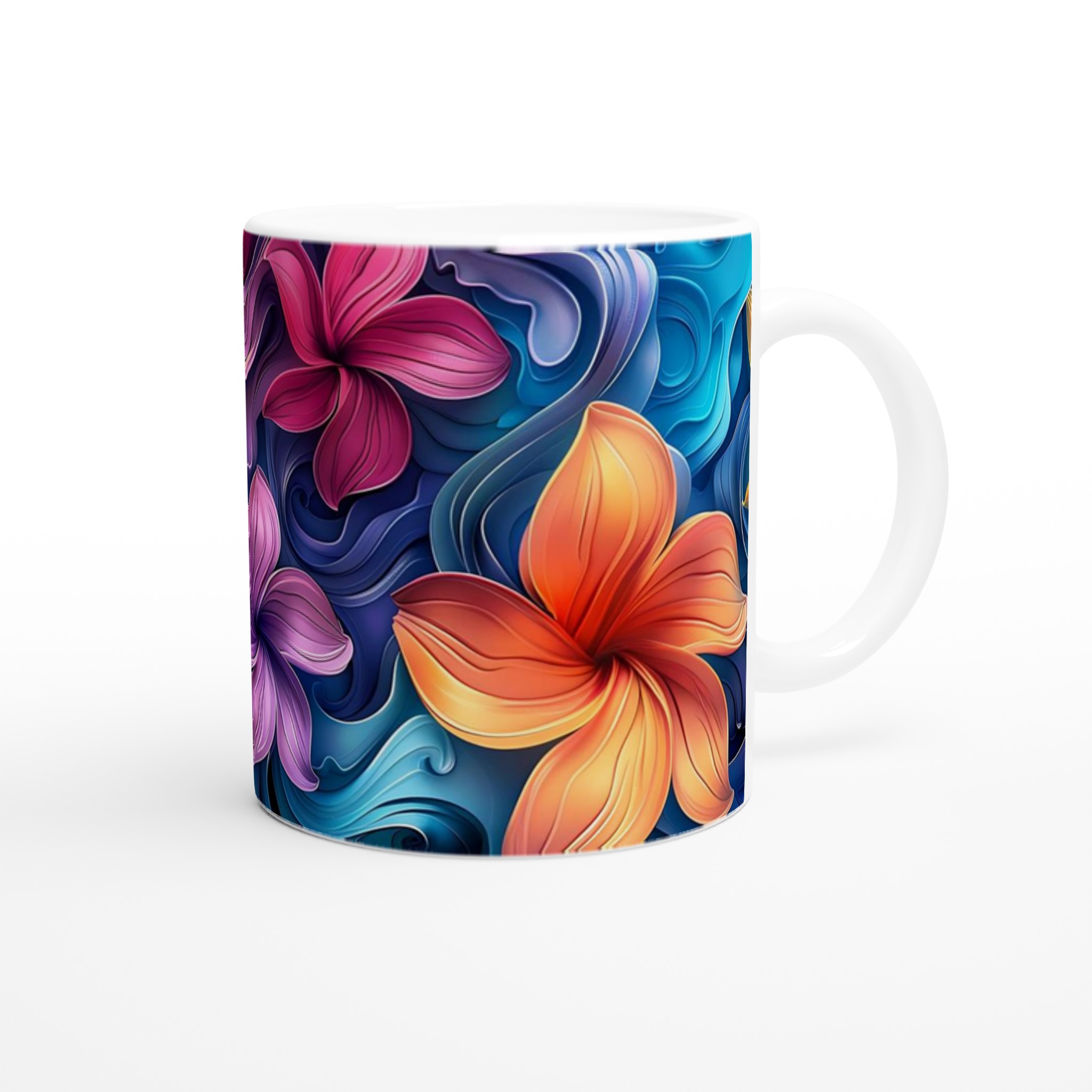 Tropisk Blomsterglädje 11oz Keramikmugg – Vibrerande Färgexplosion i Ditt Val av 7 Nyanser 9 62d90c61-6dce-487c-bb40-bcce9e43387d