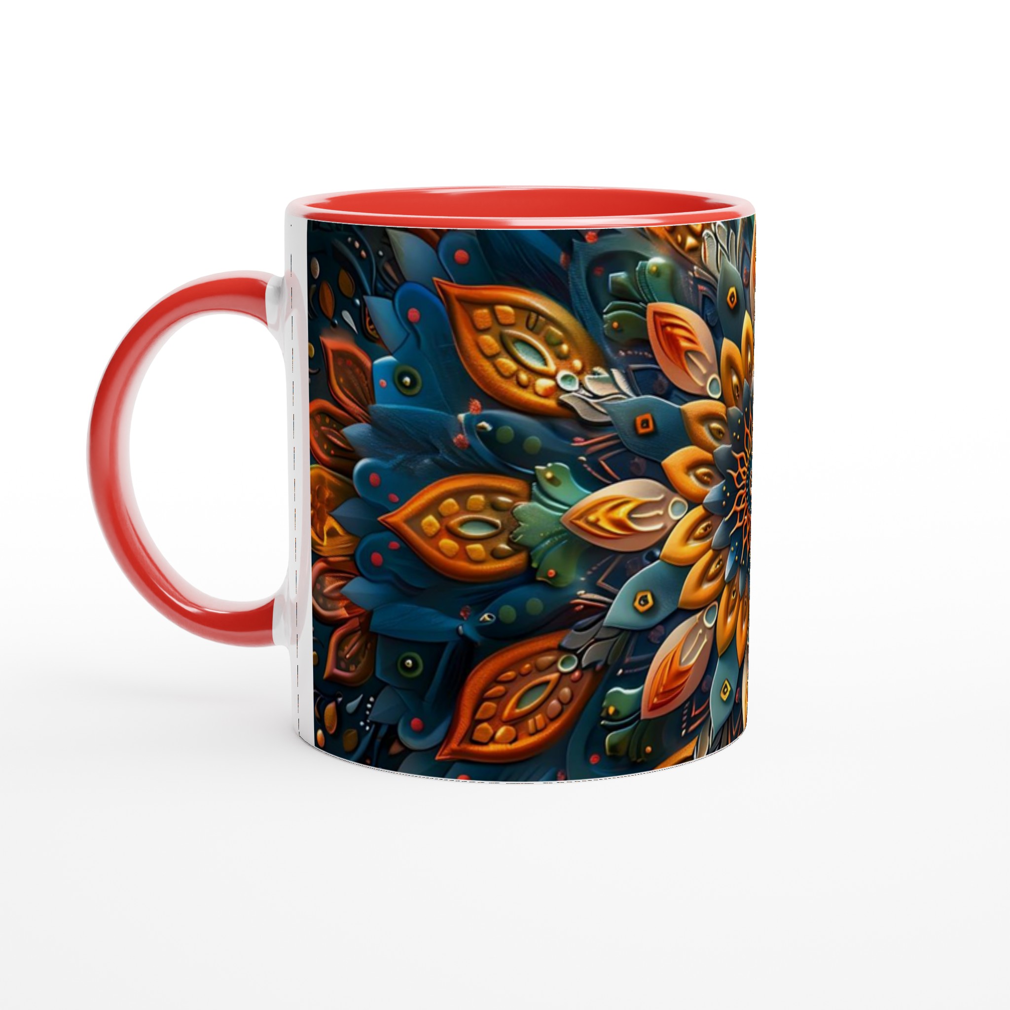 Abstrakt Mandala 11oz Keramisk Mugg - Levande Konsttryck för Kaffeälskare 5 62da9f89-238a-414e-8c7a-c02a58ee9d38