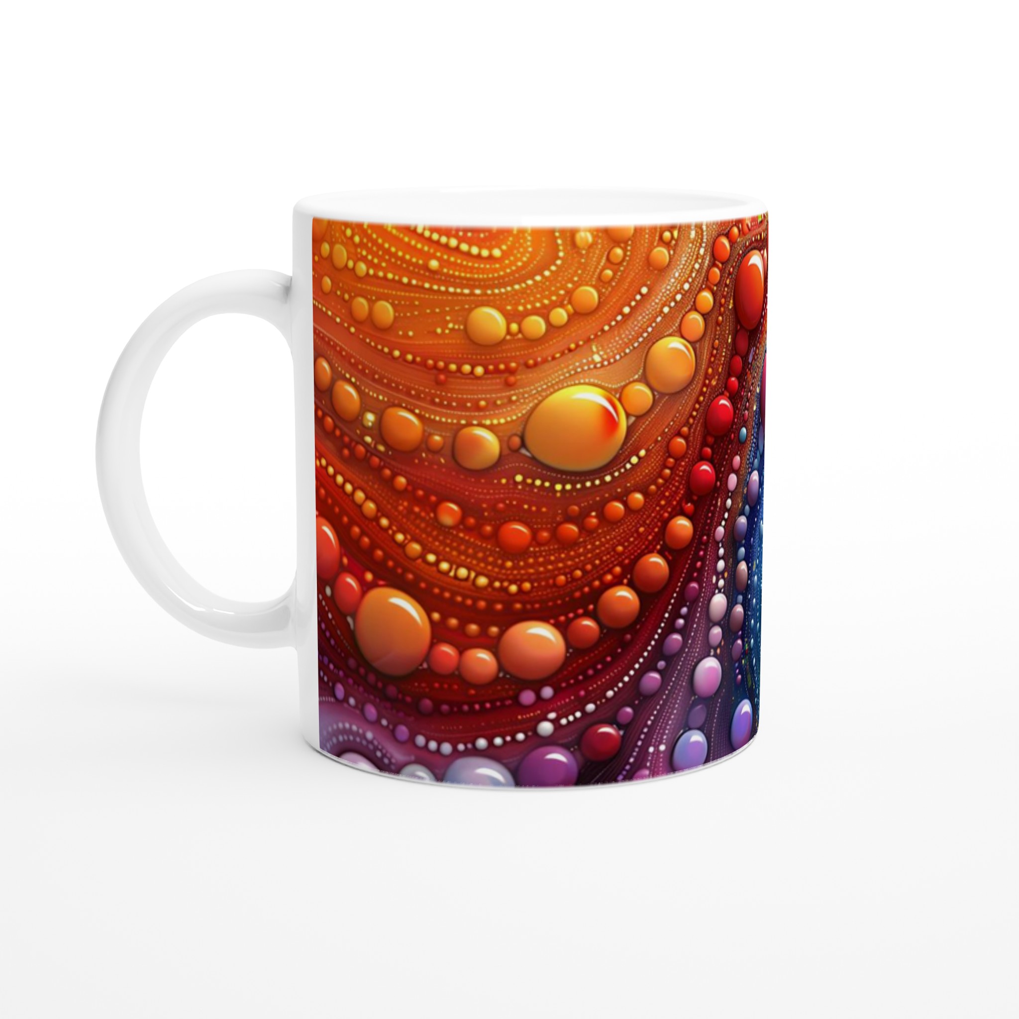 Abstrakt Färgglad Bubbelmugg - 11oz Keramikmugg i ditt Val av Sju Livliga Nyanser 1 62e5a48b-7a56-4cfb-94b6-4003cbc374b1