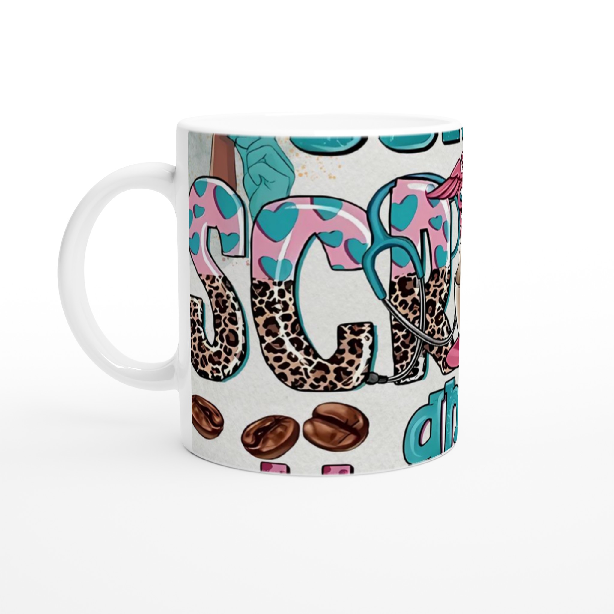 Vit 11oz keramisk mugg med lekfull leopard- och hjärtmönster – välj din perfekta färg 1 62e7d0e6-8aa1-4b75-bb0b-afa17a2d36a3