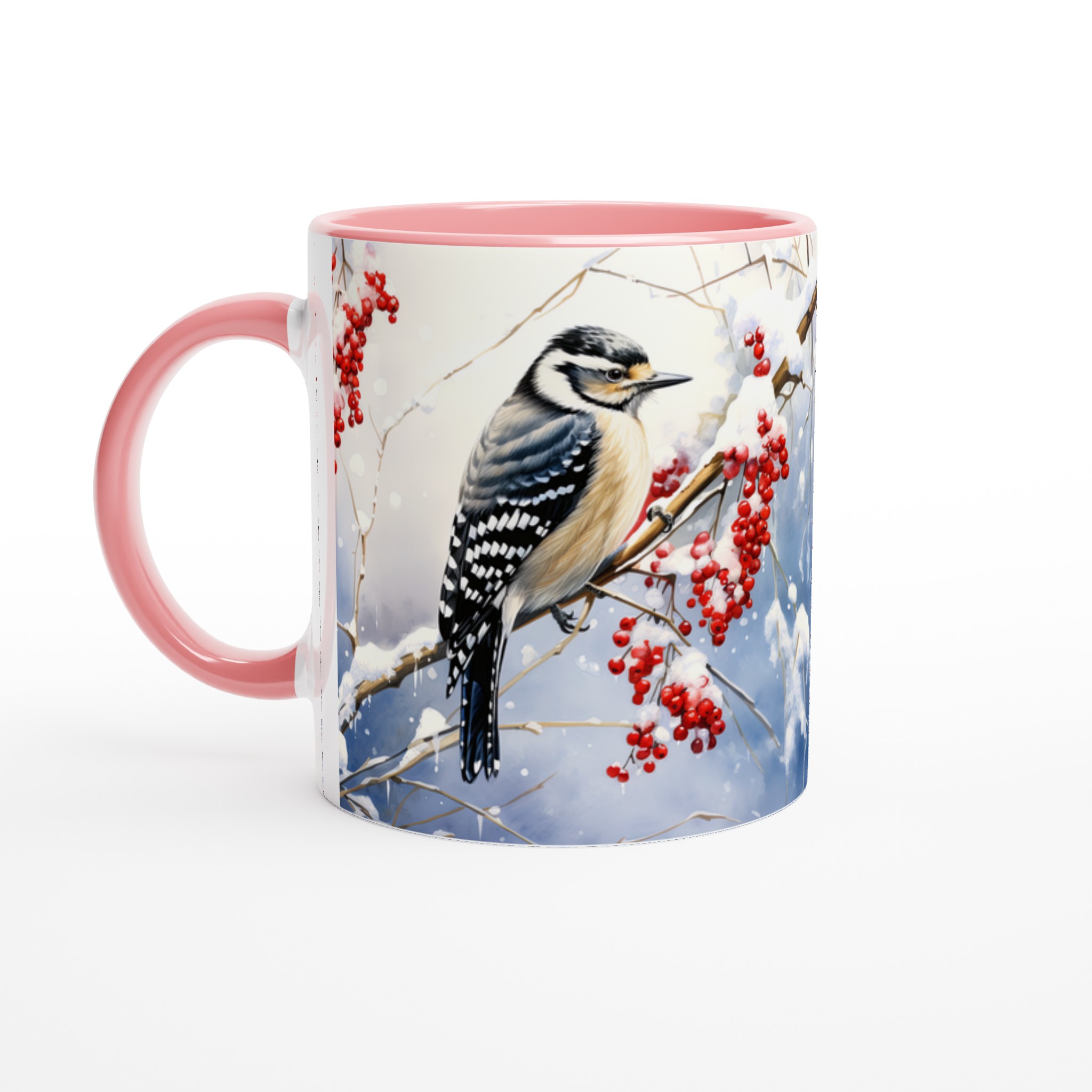 Vit 11oz keramisk mugg med vinterfågelmotiv – välj bland sju livfulla keramikkulörer 6 632ee9a7-ece1-4e9e-9c20-07b23fe08885