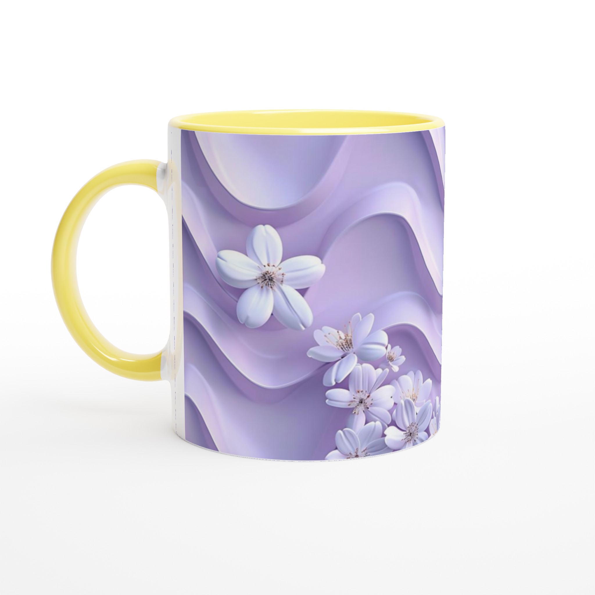 Vårblommor på Vågformad Bakgrund – 11oz Keramikmugg i Valfri Färg 3 6334d556-b9a1-42fb-845d-fcb90d26d5b4
