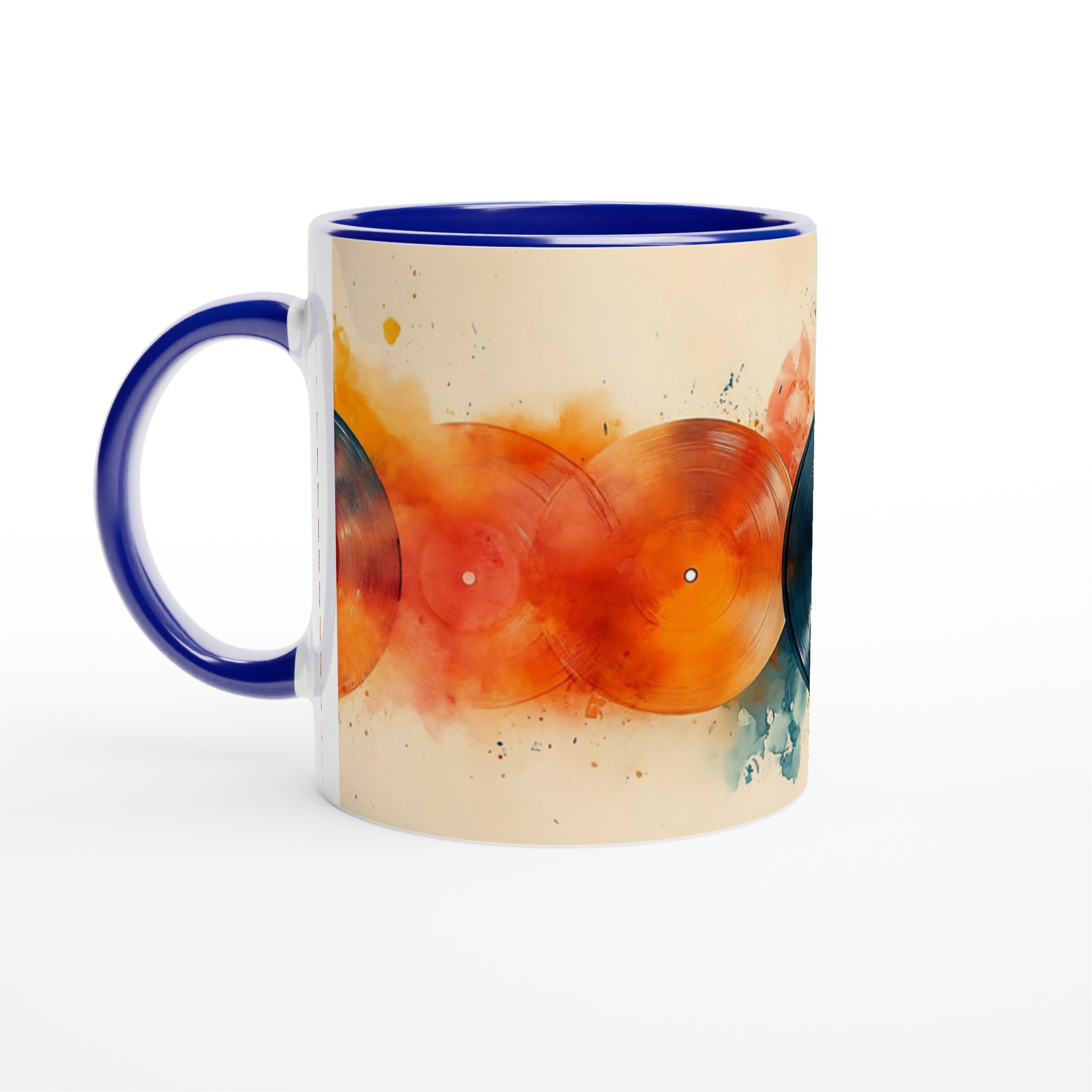 Vit 11oz keramisk mugg med färgstarka vinylskivor – välj din favoritfärg för en unik kaffestund 2 634bcf4f-9964-4034-9b60-9a7634e18407