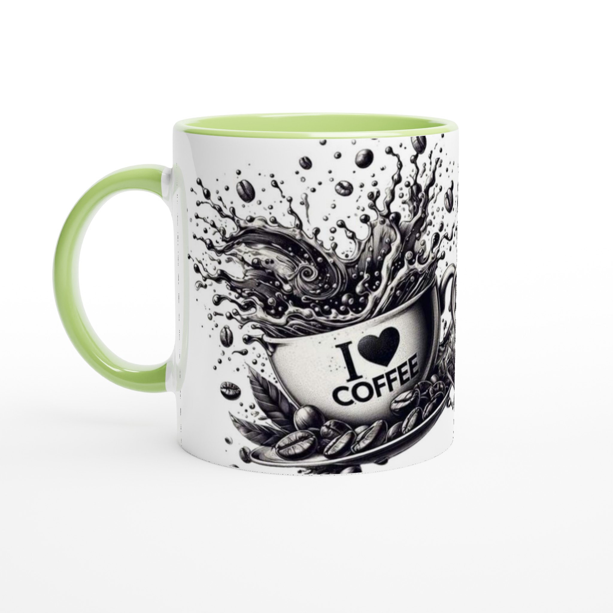 I ♥ Coffee 11oz Keramisk Mugg med Dynamisk Kaffemotiv i Väljbar Färg 8 634f7f05-445d-4343-a59f-131cb1f48003