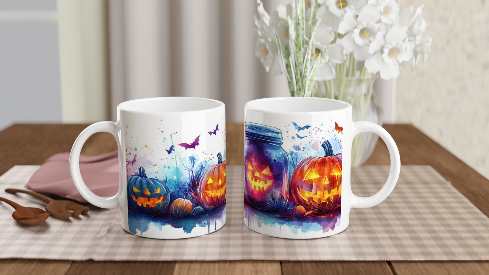 Mystiska Halloweenpumpor 11oz Keramikmugg - Spöklik Design i Färgstarka Nyanser 10 63869eba-d42b-4ecf-881d-326bad1e7370