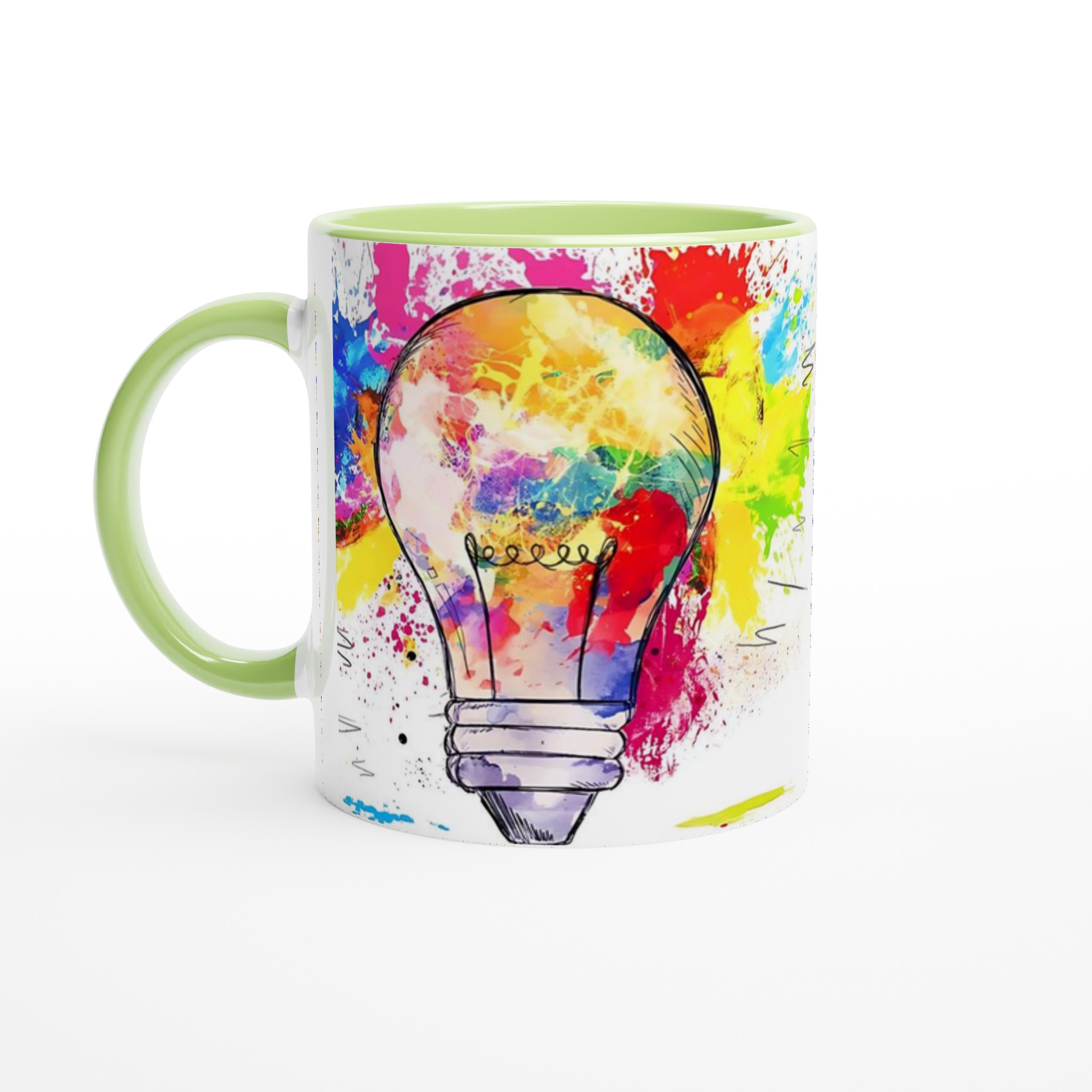 Vit 11oz keramisk mugg med färgstark, kreativ design – välj bland sju livfulla färger 7 63908949-aaf9-4ca7-8c33-434a39e3e089