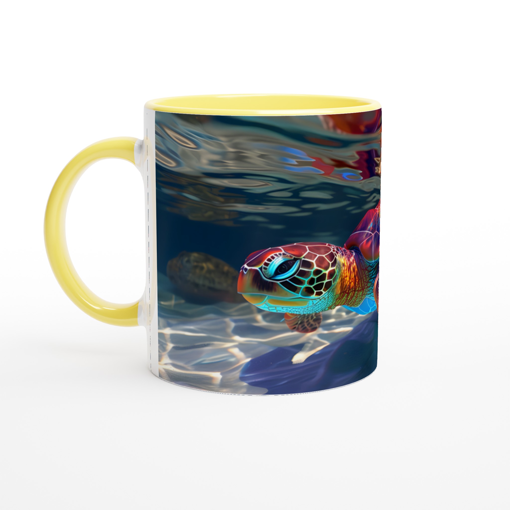Neon Havssköldpadda 11oz Keramisk Mugg – Ett Konstverk i Färg till Din Kaffestund 3 63a13943-b6d2-4312-973f-f8eeeb59f1ac