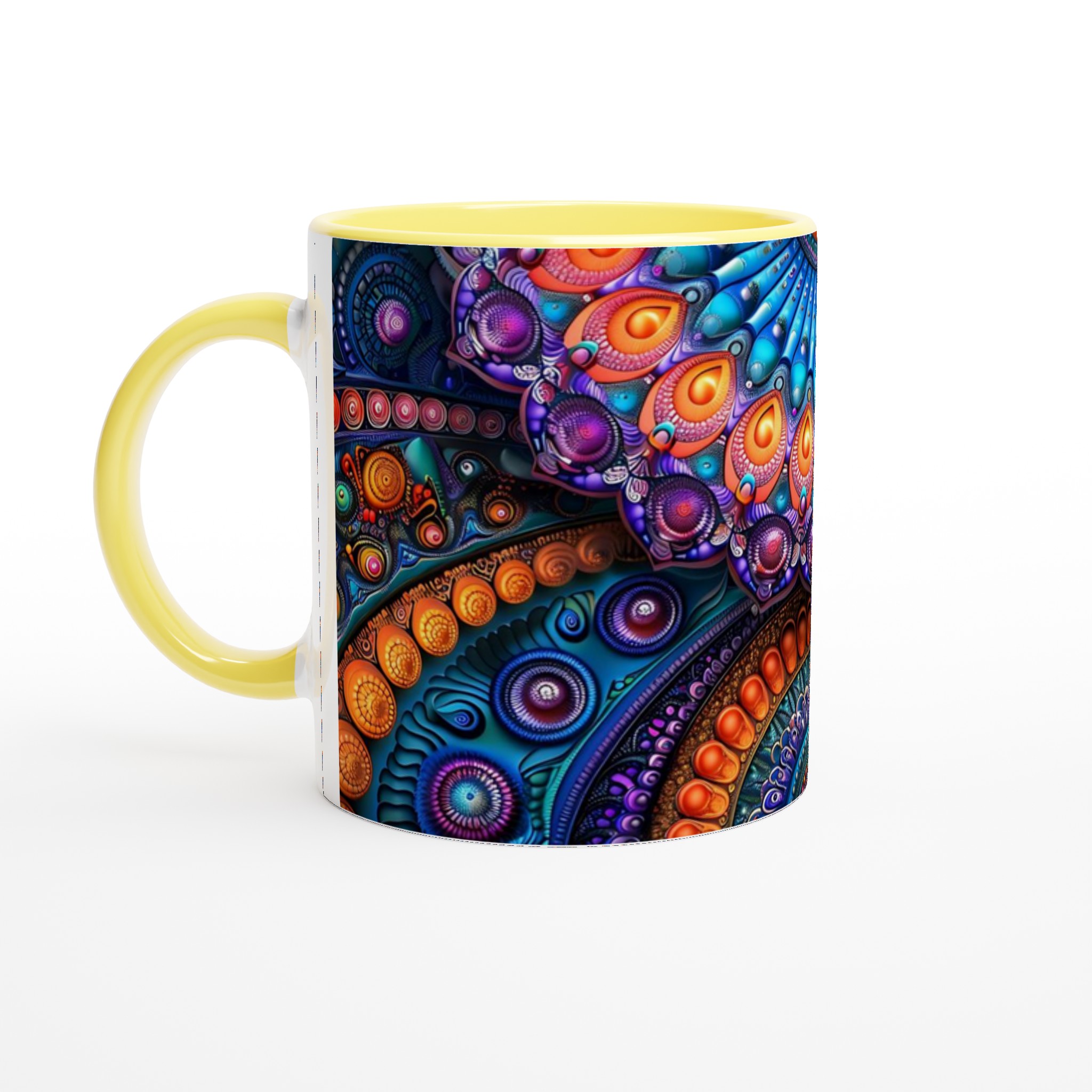 Psykedelisk Mandala Keramikmugg - 11oz Levande Design i Valfri Färg 3 63c38f88-48ab-4af9-8703-5280ee0ec108