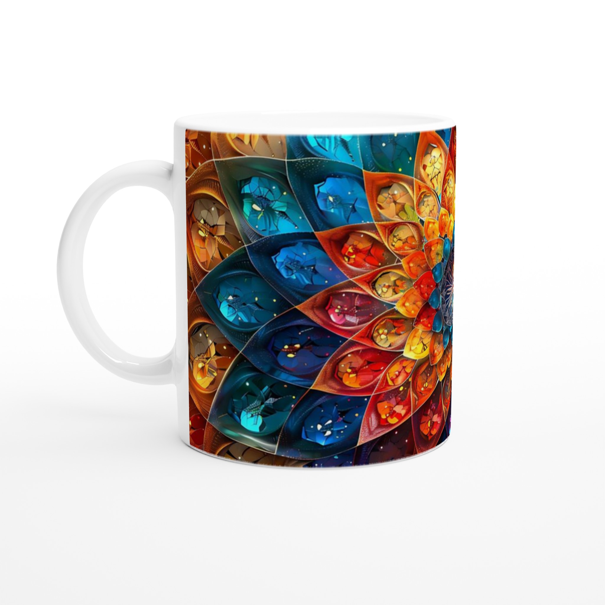 Abstrakt Mandala Keramikmugg - 11oz, Levande Färgexplosion för Din Kaffestund 1 63e285fa-500d-4eb0-8474-894b56761096