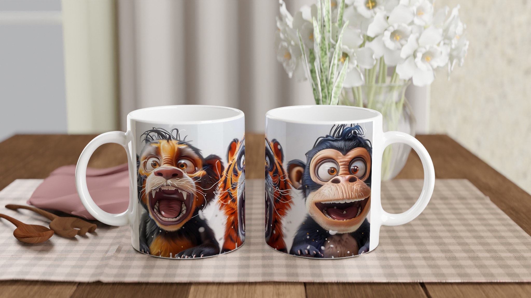 Humoristisk Djurtrio Keramikmugg – Perfekt för att Liva Upp Din Kaffepaus, Välj bland 7 Livfulla Färger! 10 63e75c4a-14b6-4797-9f1f-84bdee922cff