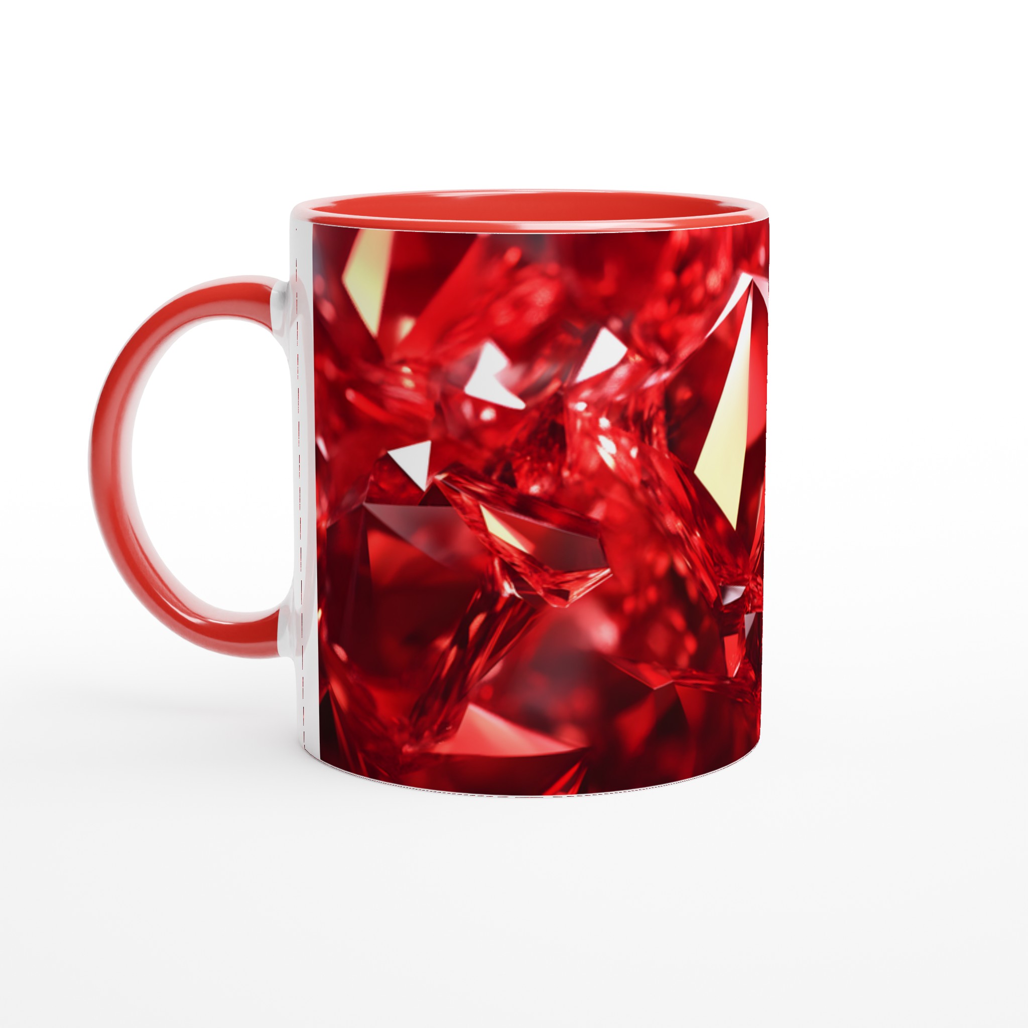 Rubinröd Fasetterad Keramikmugg - 11oz Lyxig Kaffemugg i Ditt Val av Färg 5 6404c81e-6579-4022-8890-ef6fcd3c7c22