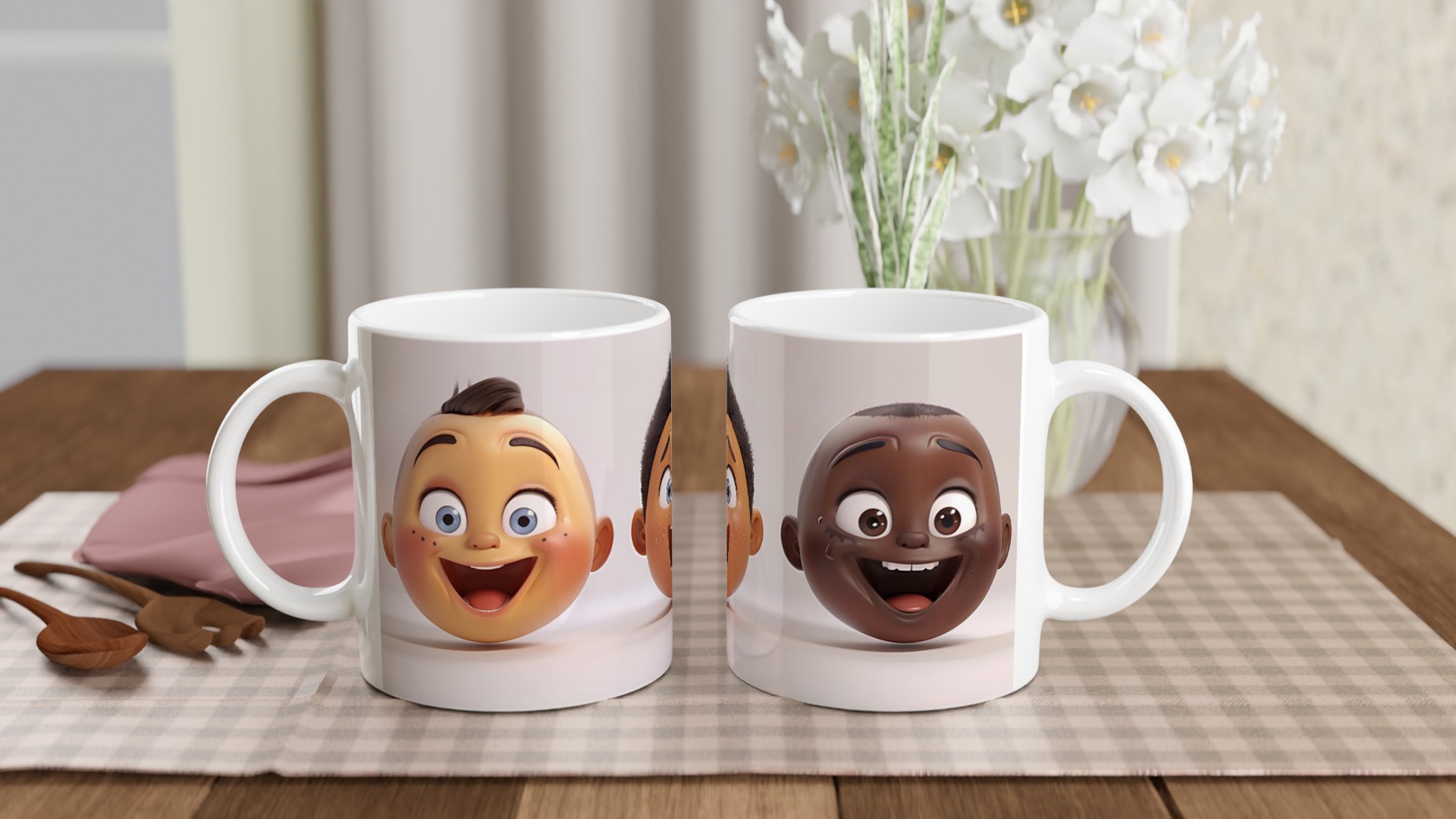 Glad Baby Ansikte Keramisk Mugg – Personlig Kaffemugg med Sött Tryck i Valfri Färg 10 640a234d-298c-4cef-9a51-014217daf882