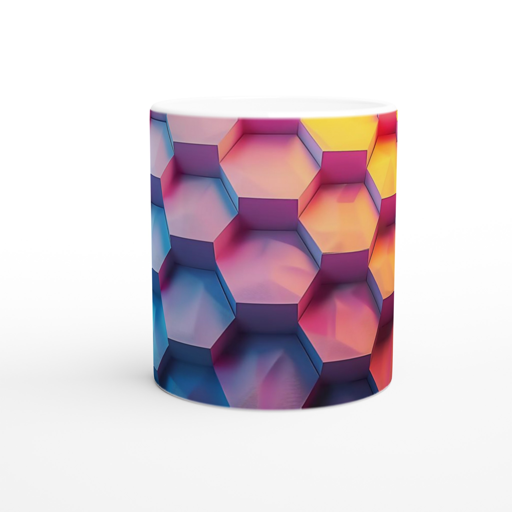 Abstrakt Hexagon Färggradient Mugg - 11oz Keramikmugg för kaffe, te & heta drycker i flera färger 8 641dcba7-6c84-4807-b78d-39adc763ba81