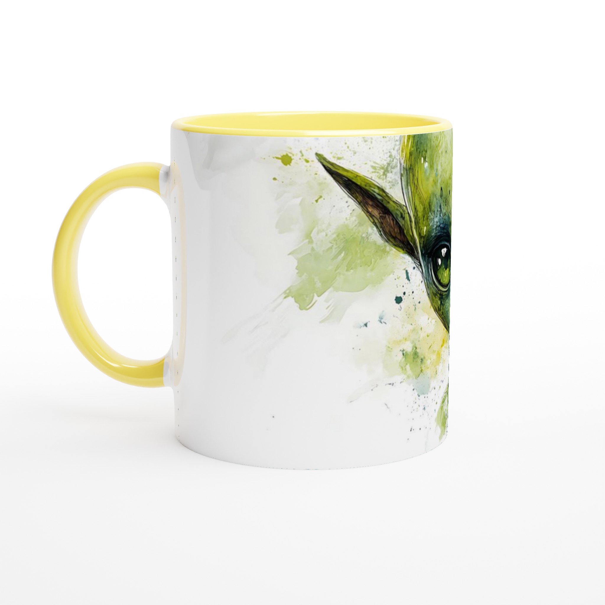 Mystisk Grön Alien Akvarell Mugg - 11oz Keramikmugg för Fantasifulla Dryckesstunder 3 6420a580-4a45-41ef-b060-2219fdc3ebe7