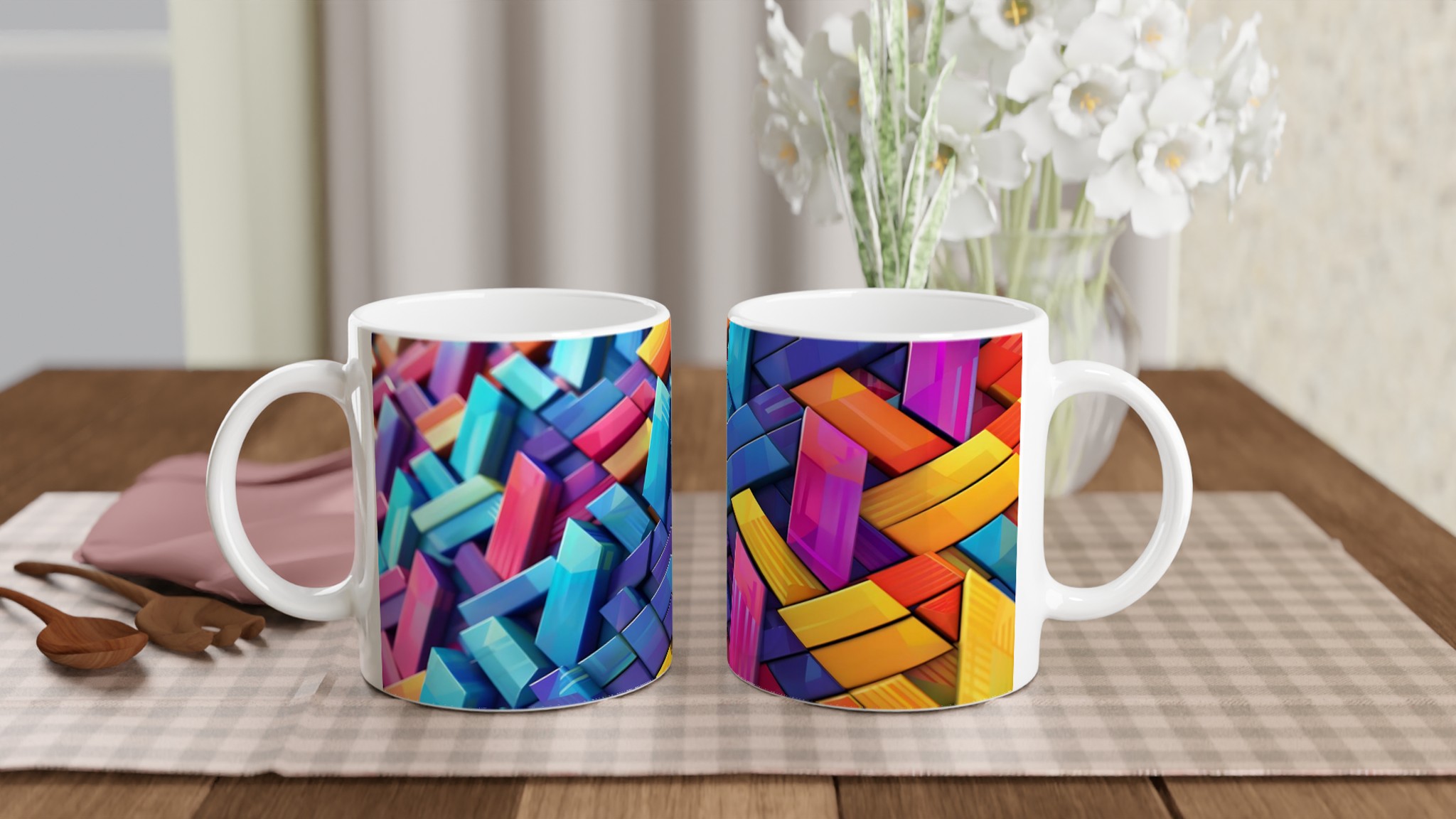 Abstrakt Färgprakt 11oz Keramikmugg – Din Kaffepaus, Din Färgstarka Favorit! 10 6459faf2-0307-44a9-9909-047e412e63ea