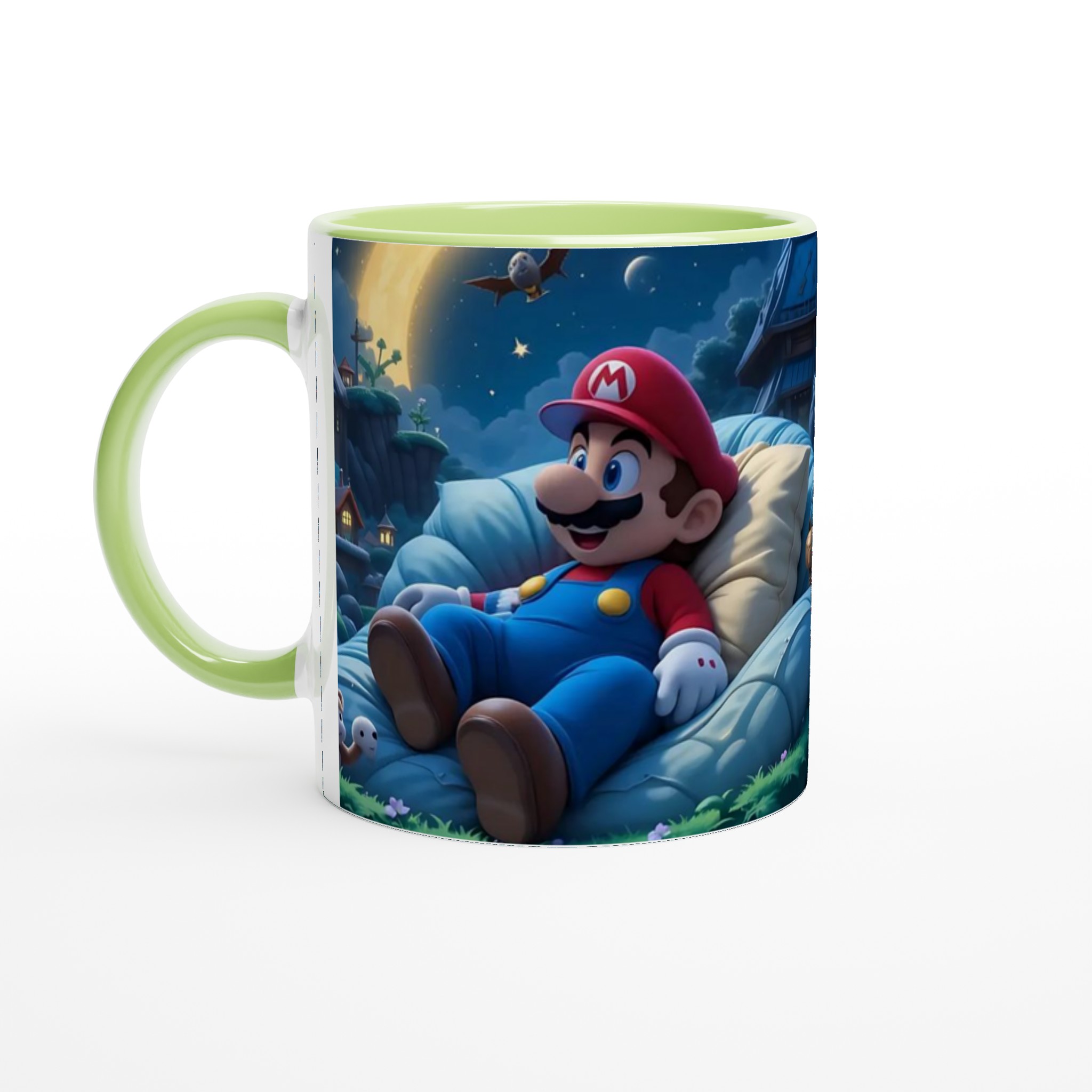Vit 11oz keramisk mugg med spelande Mario-design i färgstarka nyanser 7 6464f4ca-cc93-42e6-8e2b-7dbdb87f346e